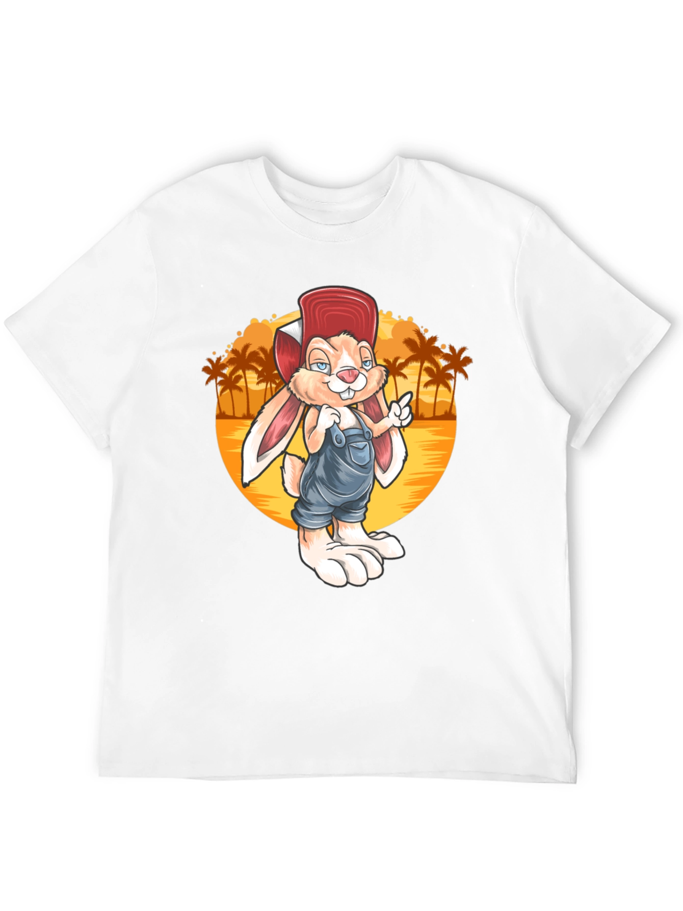 Cartoon Rabbit Graphic Tee - Retro Style