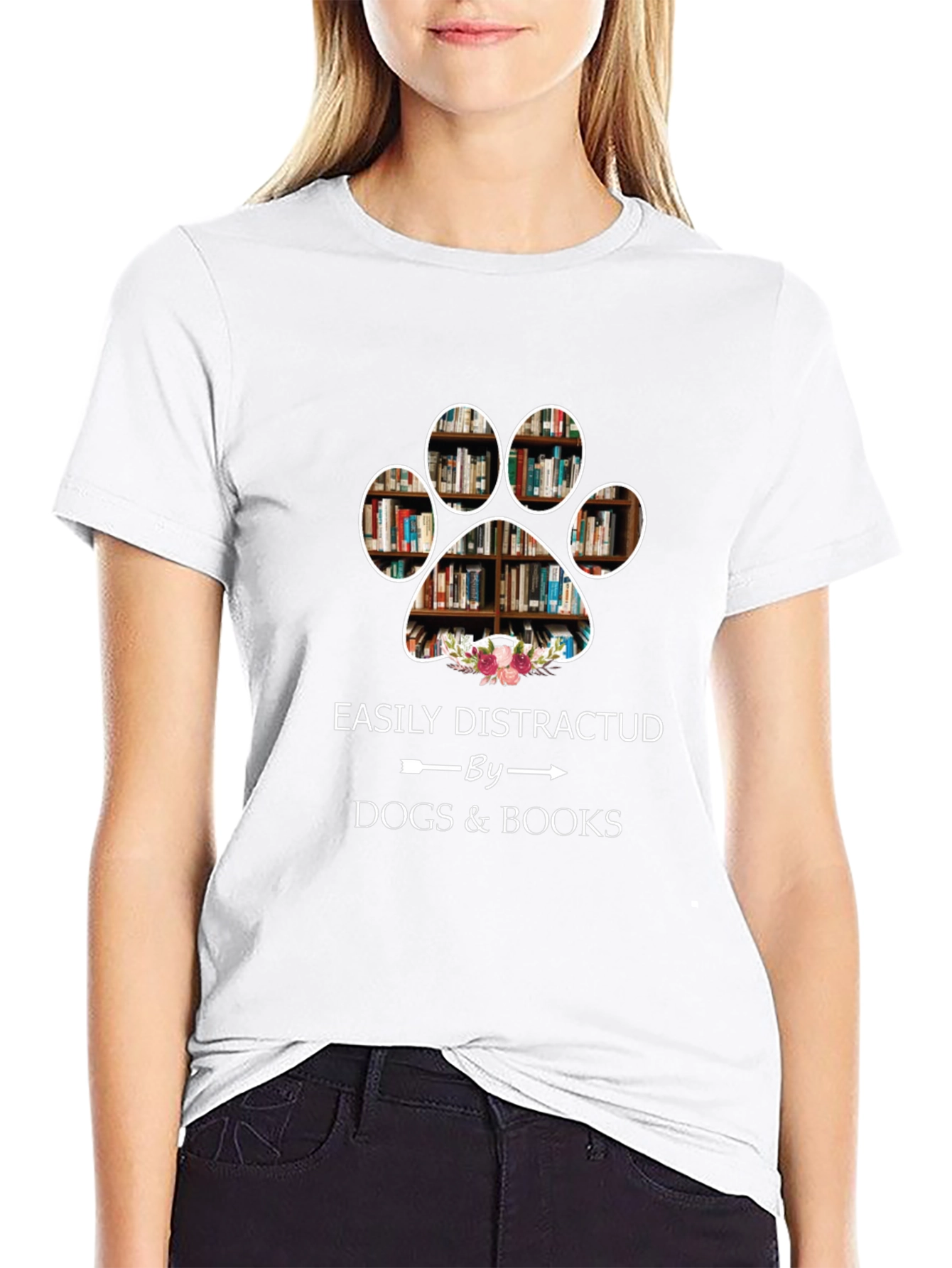 Easily Distracted by Dogs & Books T-Shirt