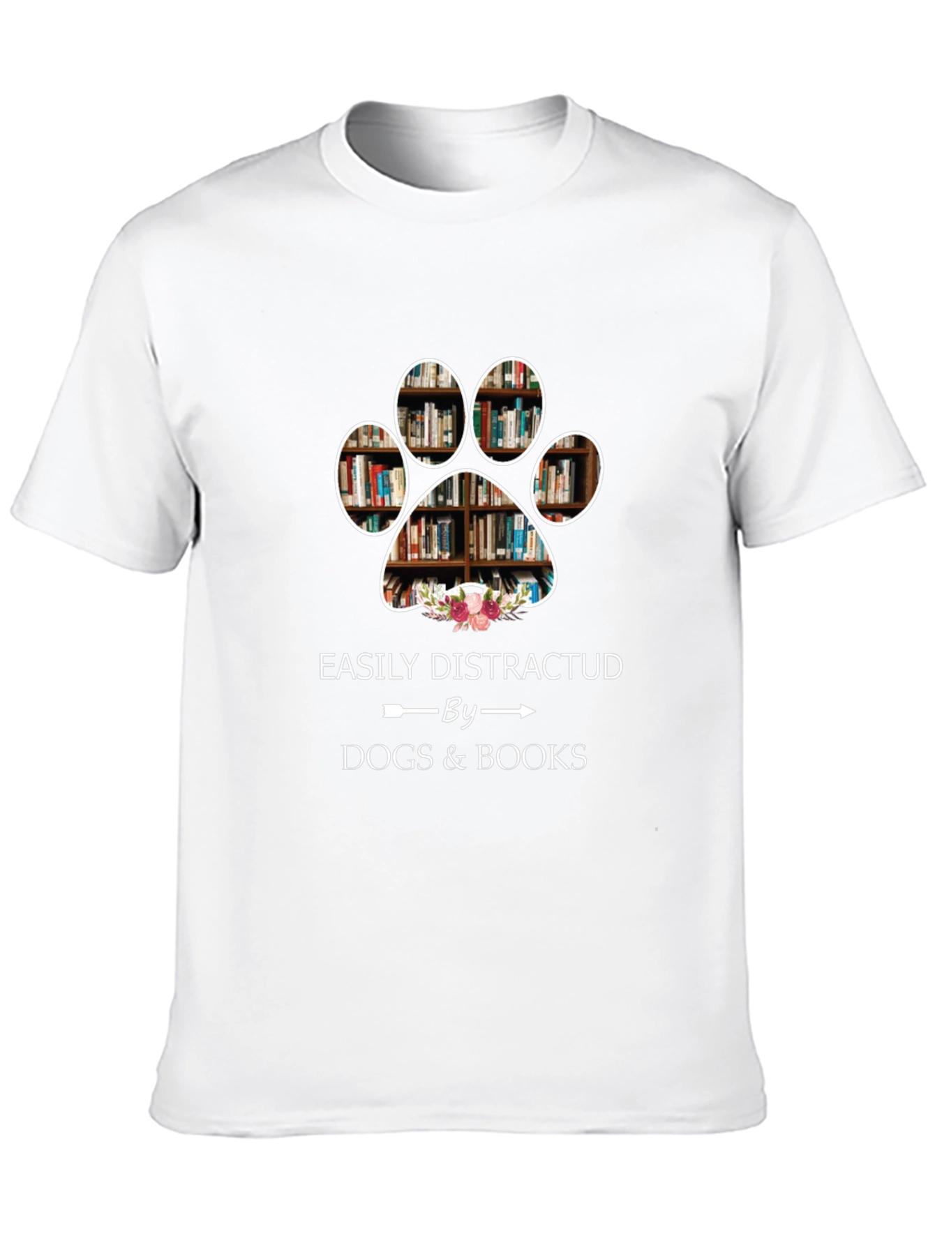 Easily Distracted by Dogs & Books T-Shirt