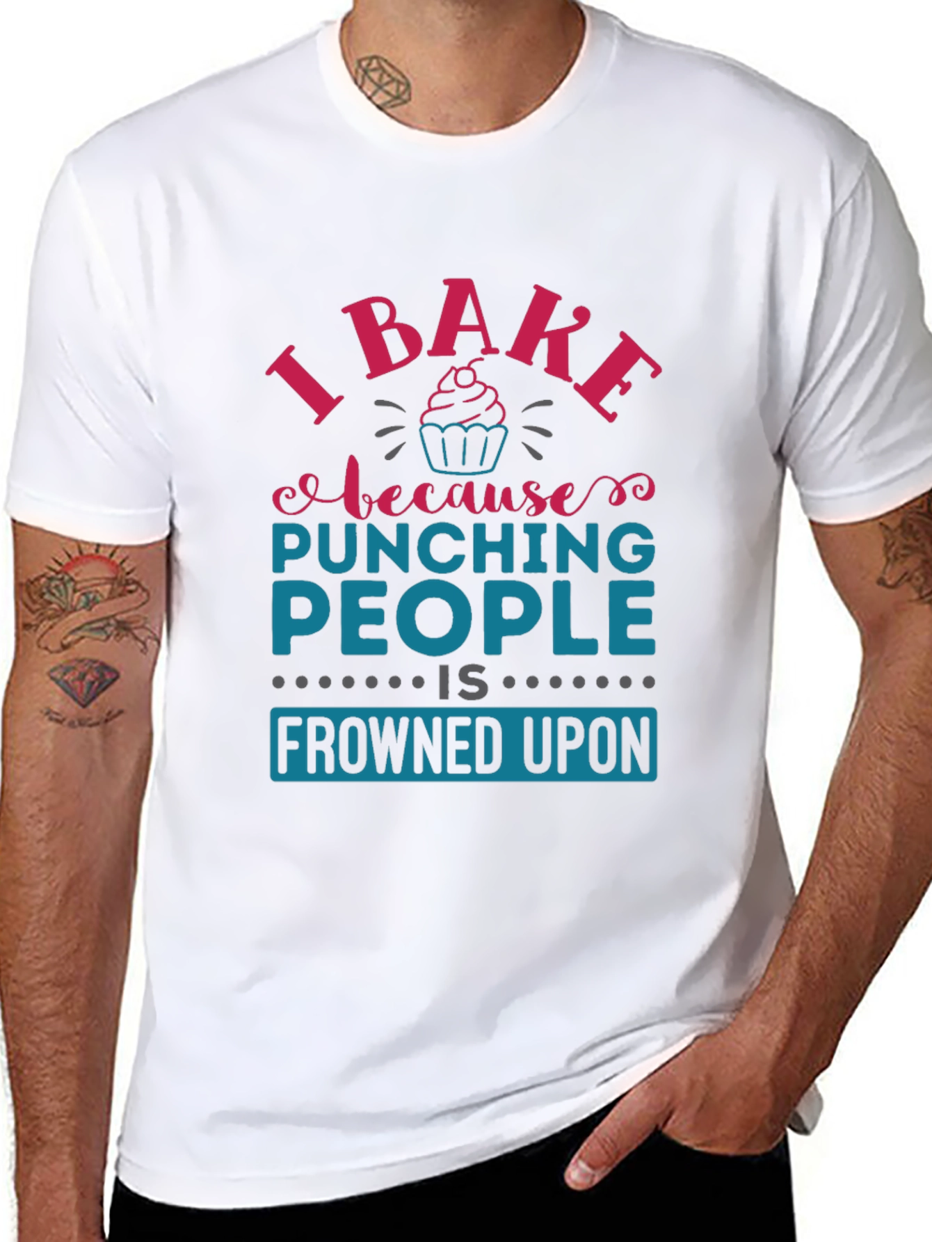 I Bake Because Punching People Is Frowned Upon T-Shirt