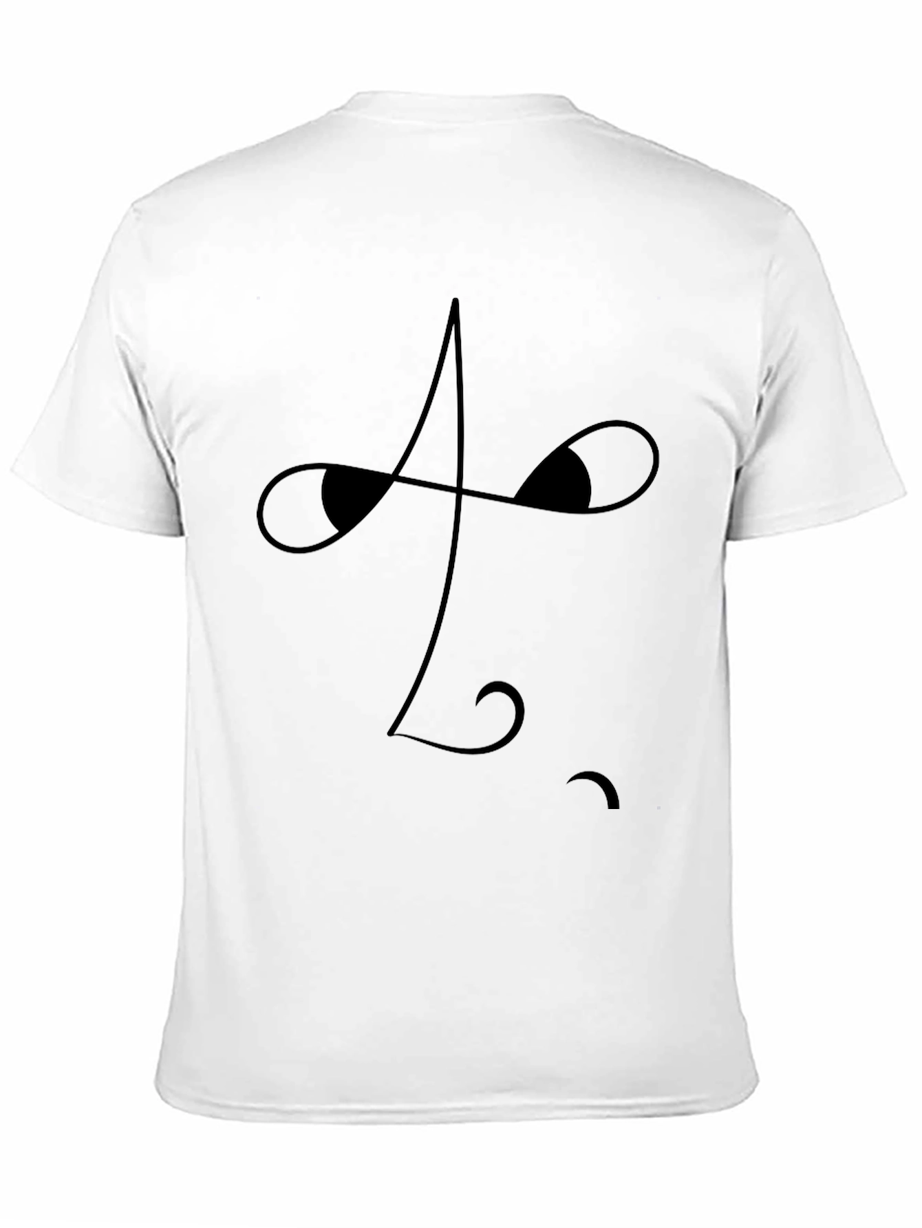 Minimalist Face Graphic Black T-Shirt