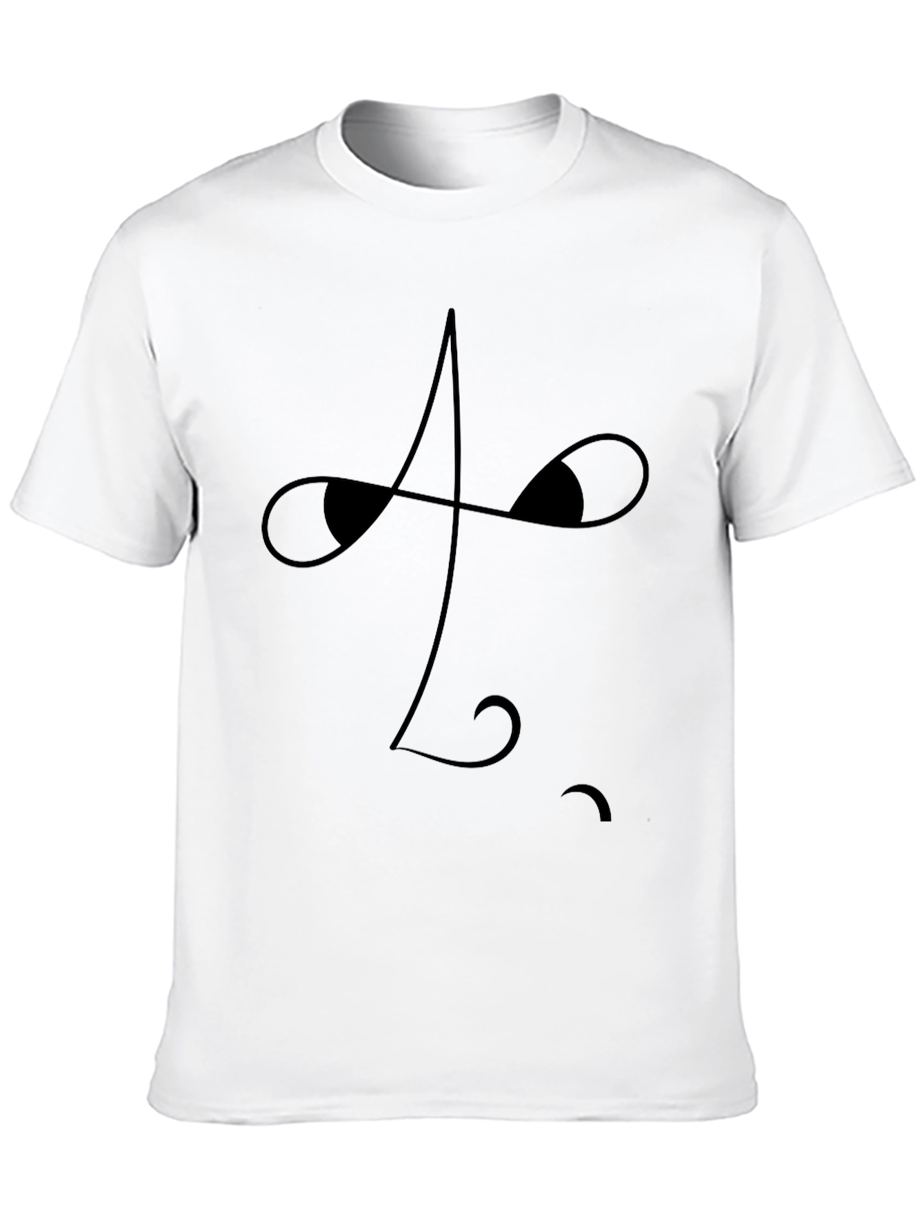 Minimalist Face Graphic Black T-Shirt