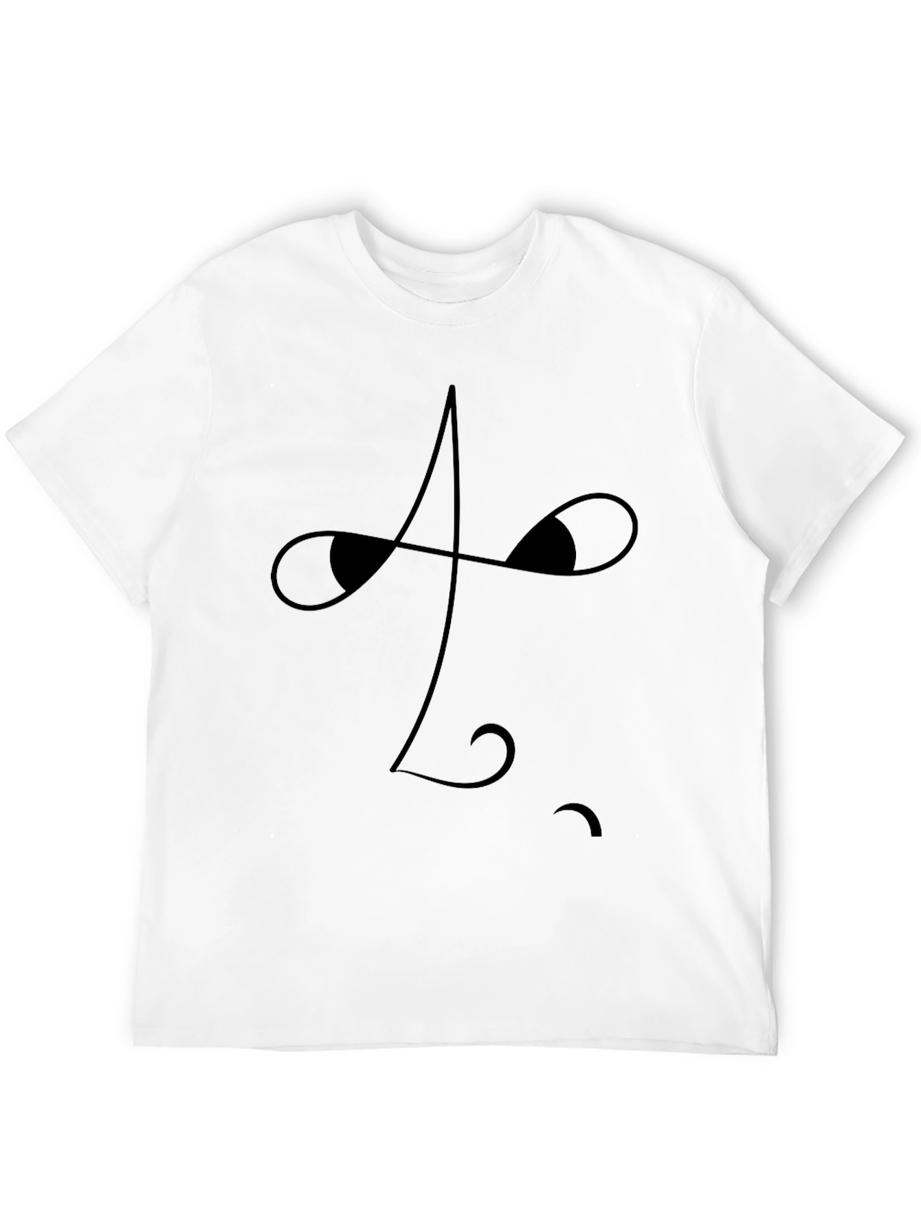 Minimalist Face Graphic Black T-Shirt