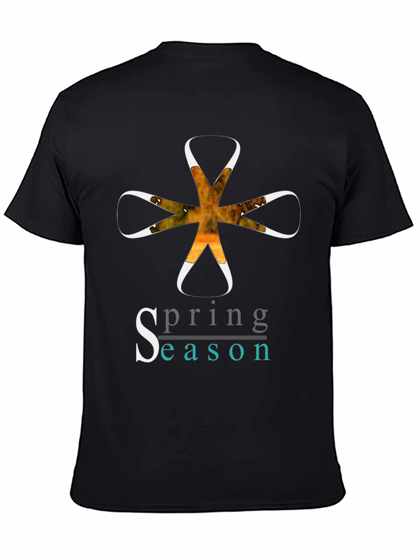 Spring Season Graphic Tee - Stylish Mens Black T-Shirt