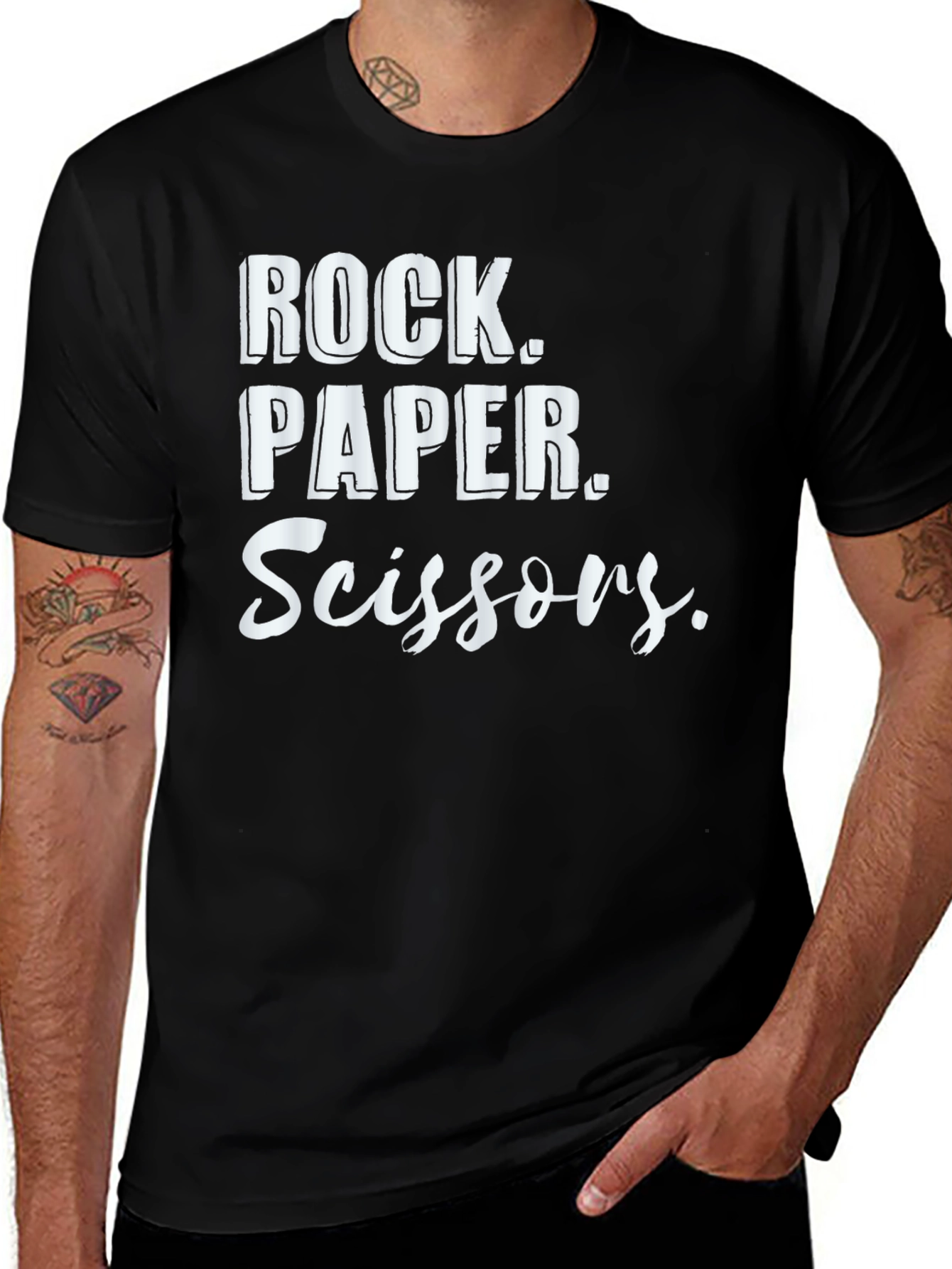 Rock Paper Scissors Graphic T-Shirt