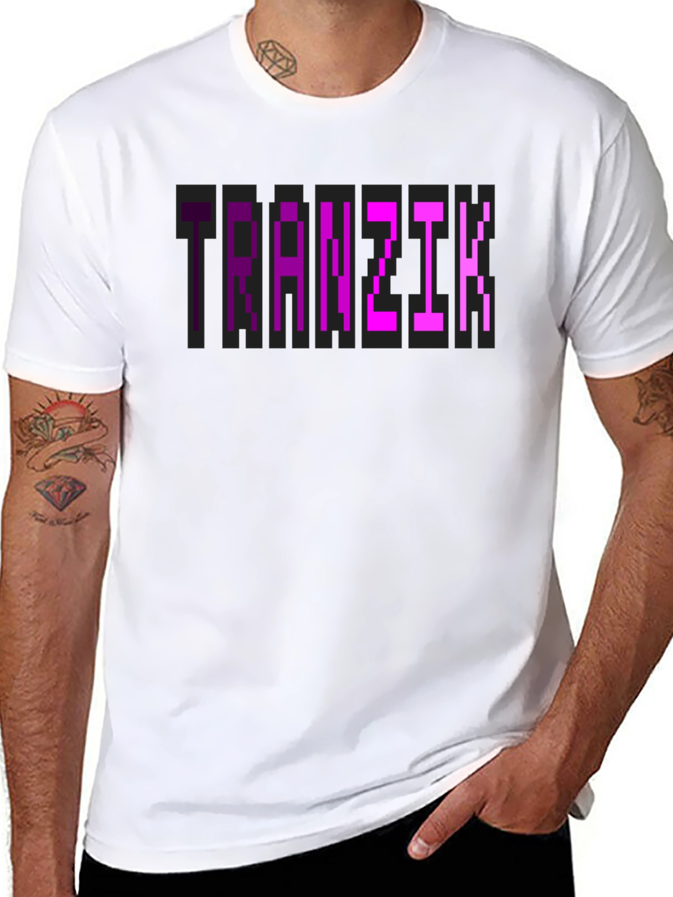 Tranzit Pixel Graphic Black T-Shirt