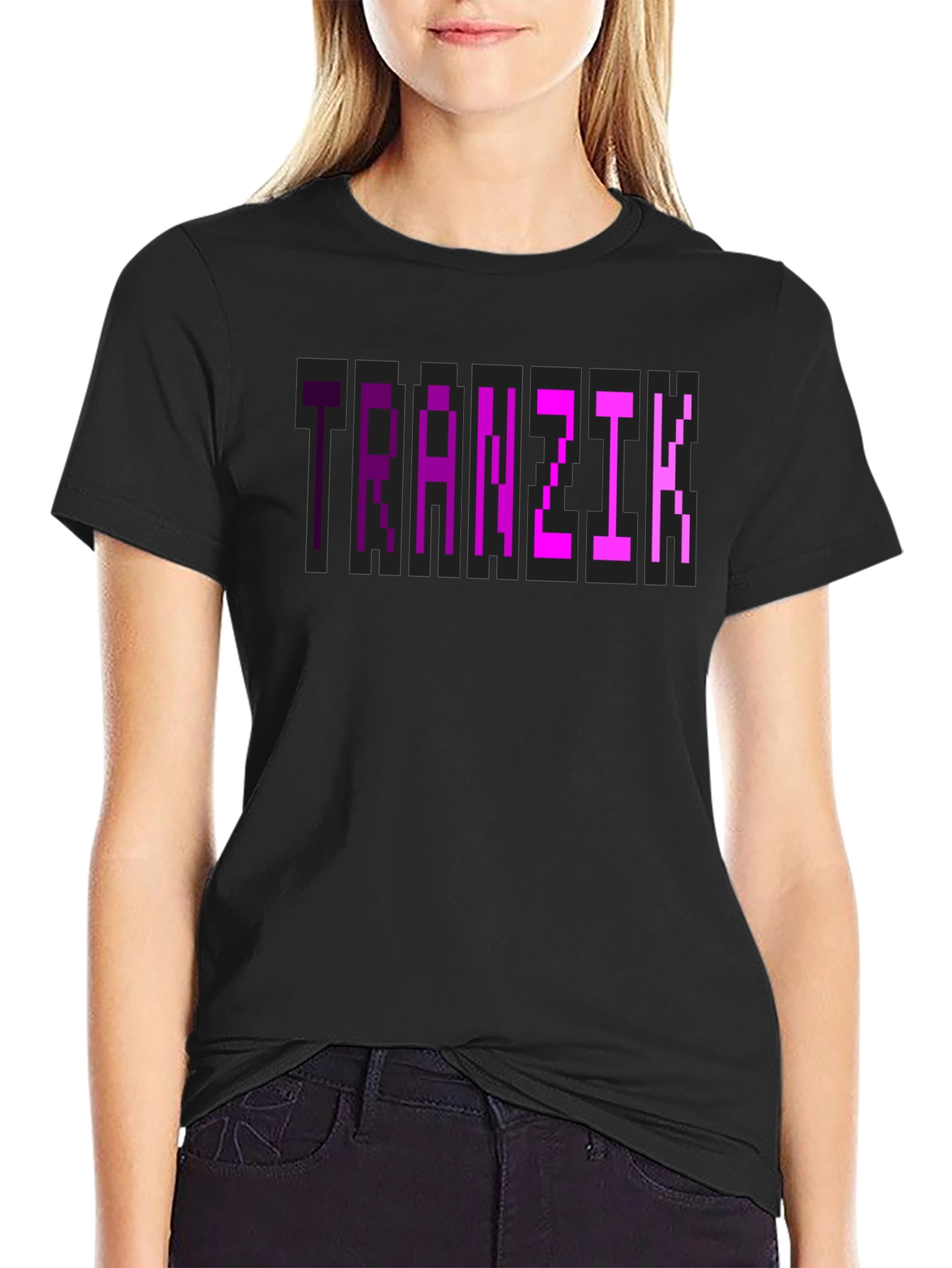 Tranzit Pixel Graphic Black T-Shirt