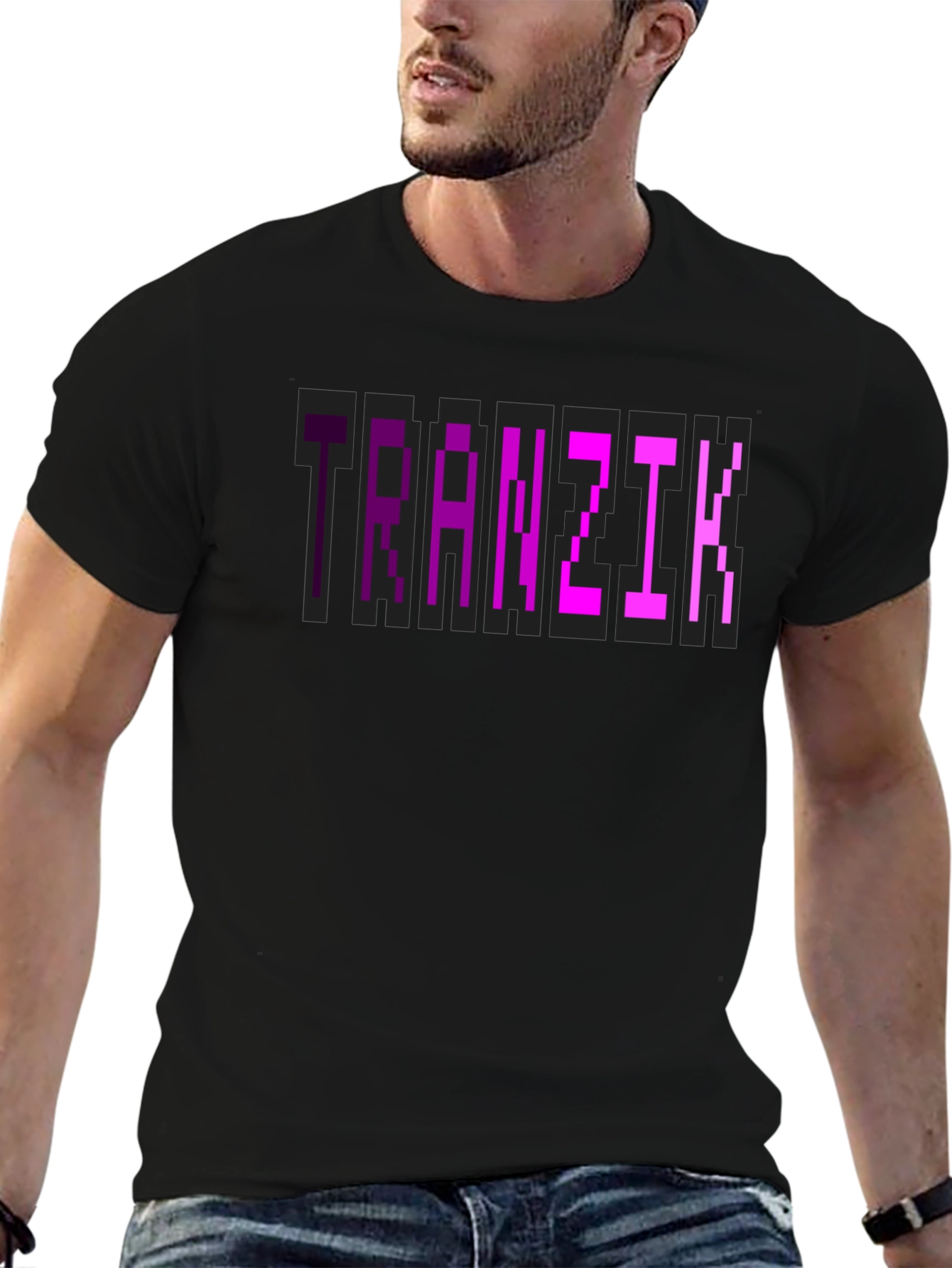 Tranzit Pixel Graphic Black T-Shirt