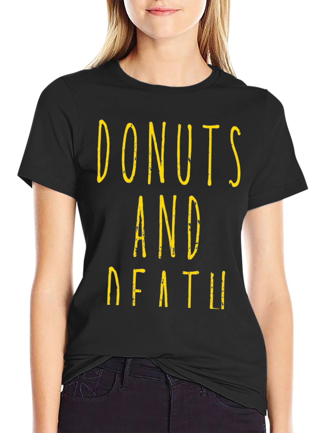 Donuts And Death Graphic Tee - Black