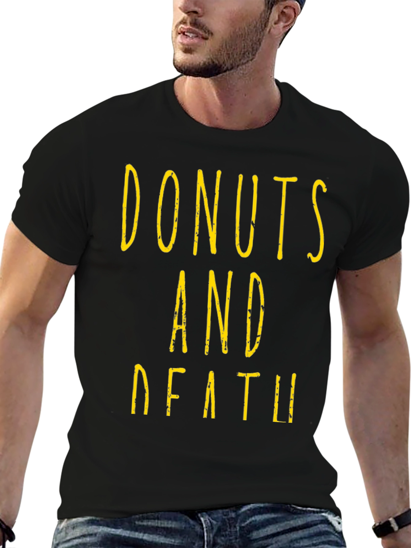 Donuts And Death Graphic Tee - Black