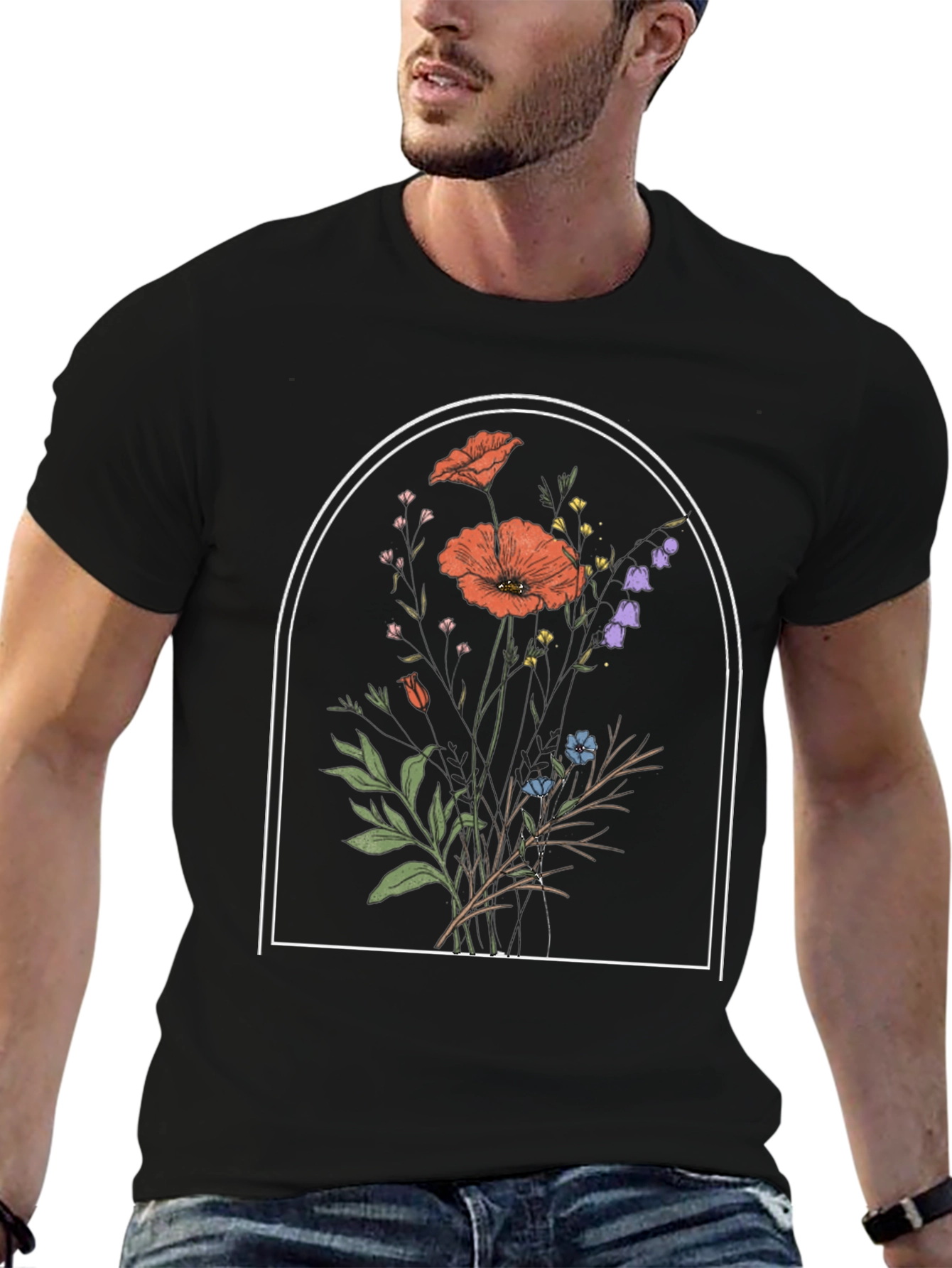 Floral Arch Graphic Tee - Stylish Comfort