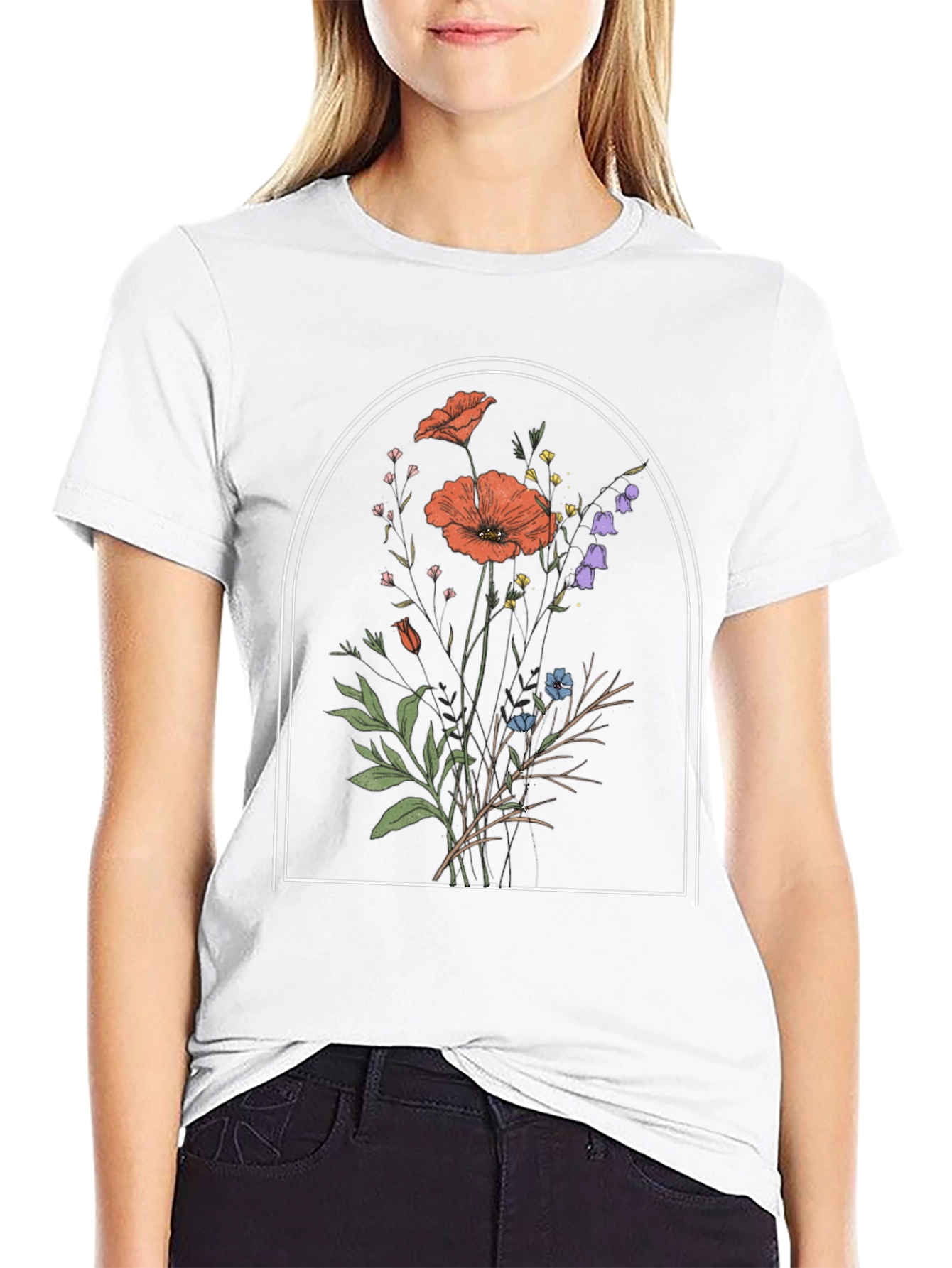 Floral Arch Graphic Tee - Stylish Comfort