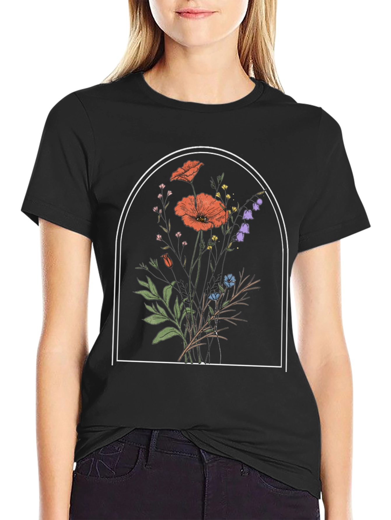 Floral Arch Graphic Tee - Stylish Comfort