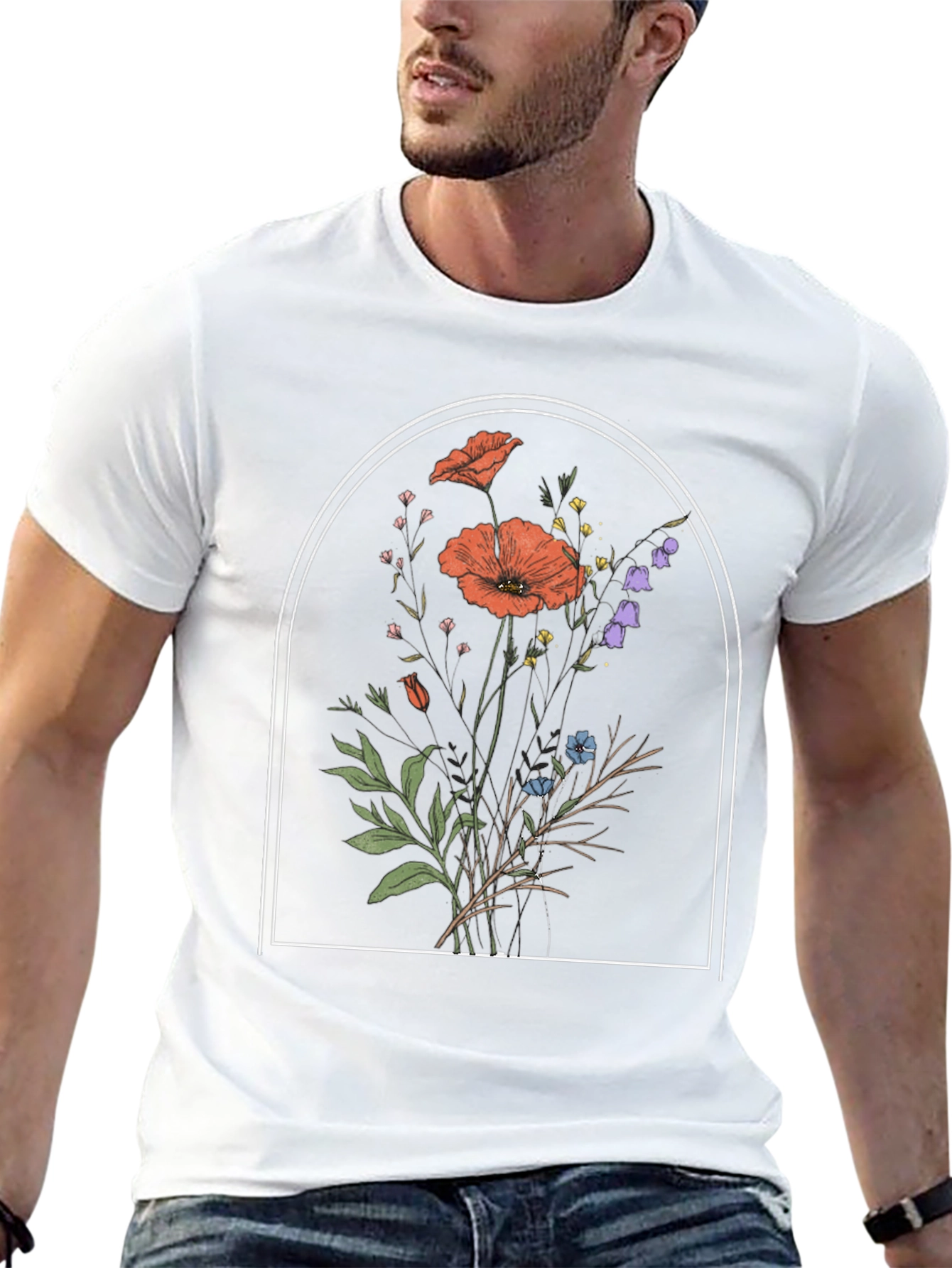 Floral Arch Graphic Tee - Stylish Comfort