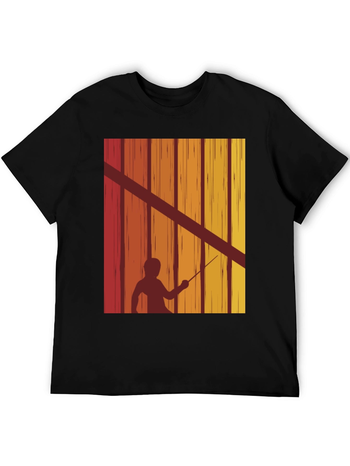 Fencing Silhouette Retro T-Shirt