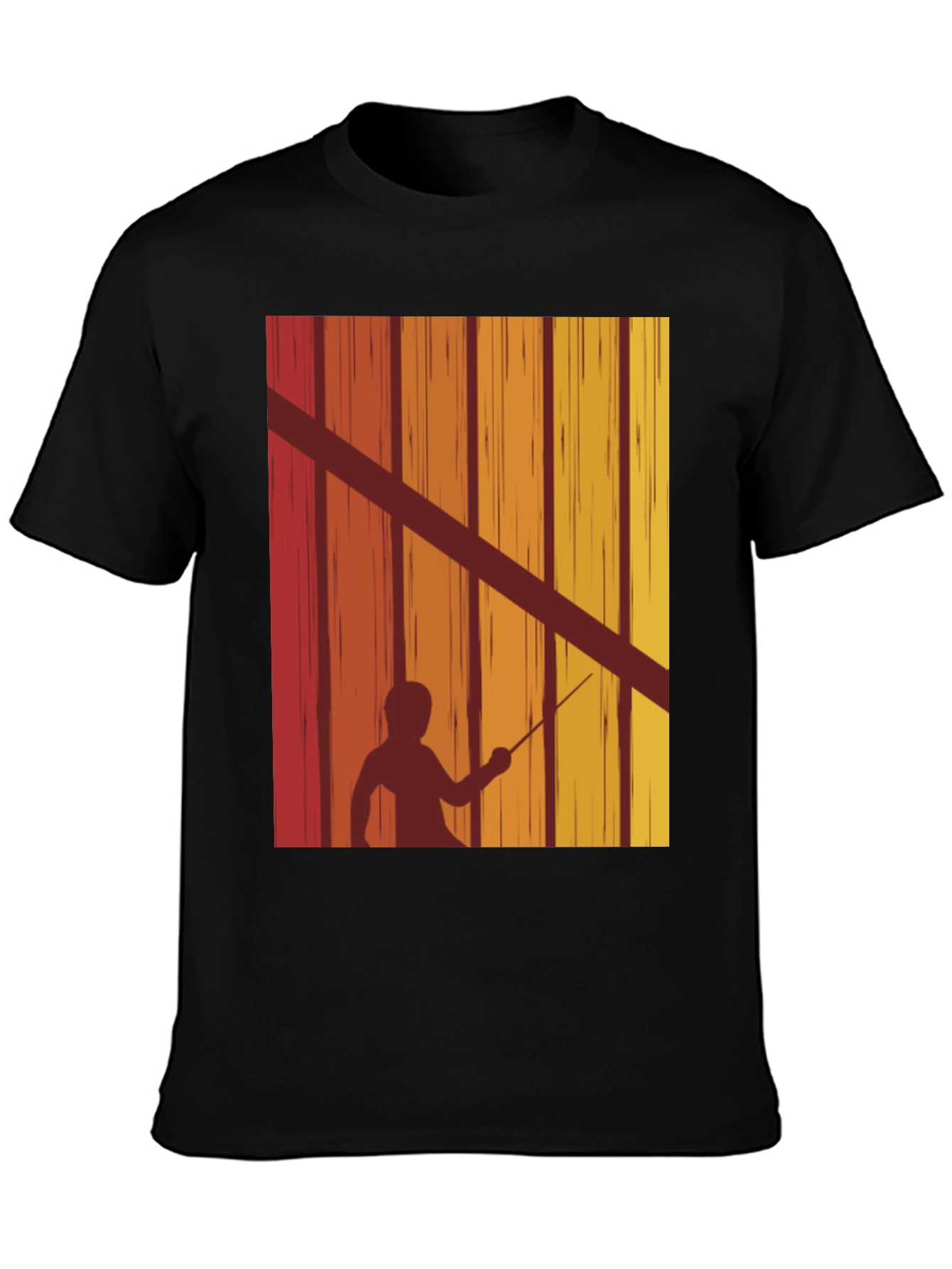 Fencing Silhouette Retro T-Shirt