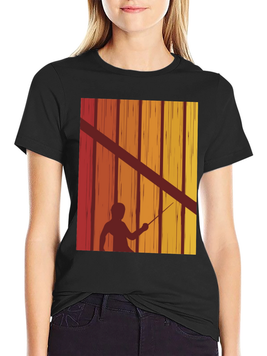 Fencing Silhouette Retro T-Shirt