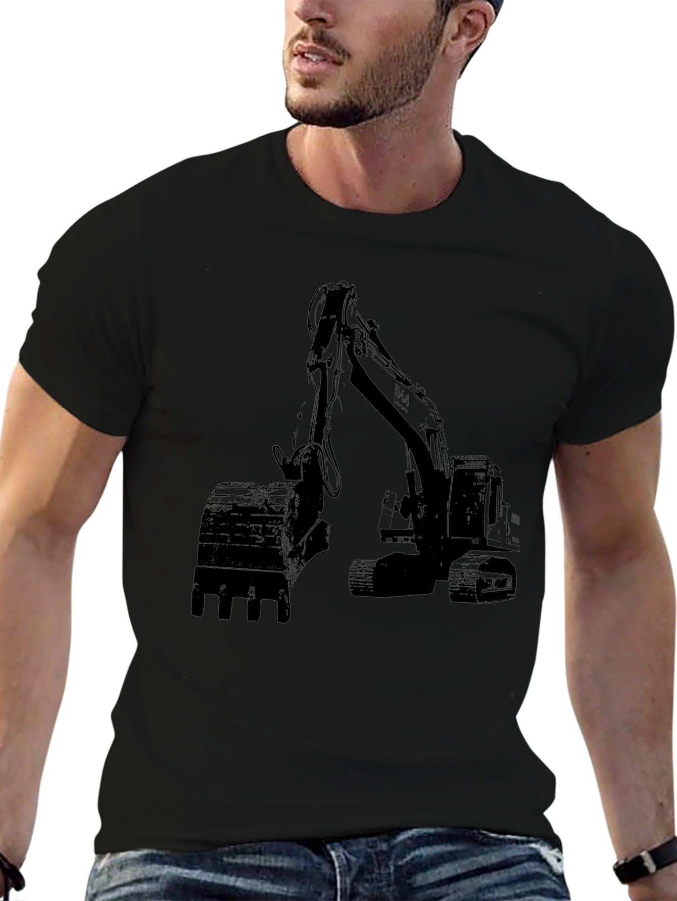 Excavator Graphic T-Shirt - Construction Vehicle Tee