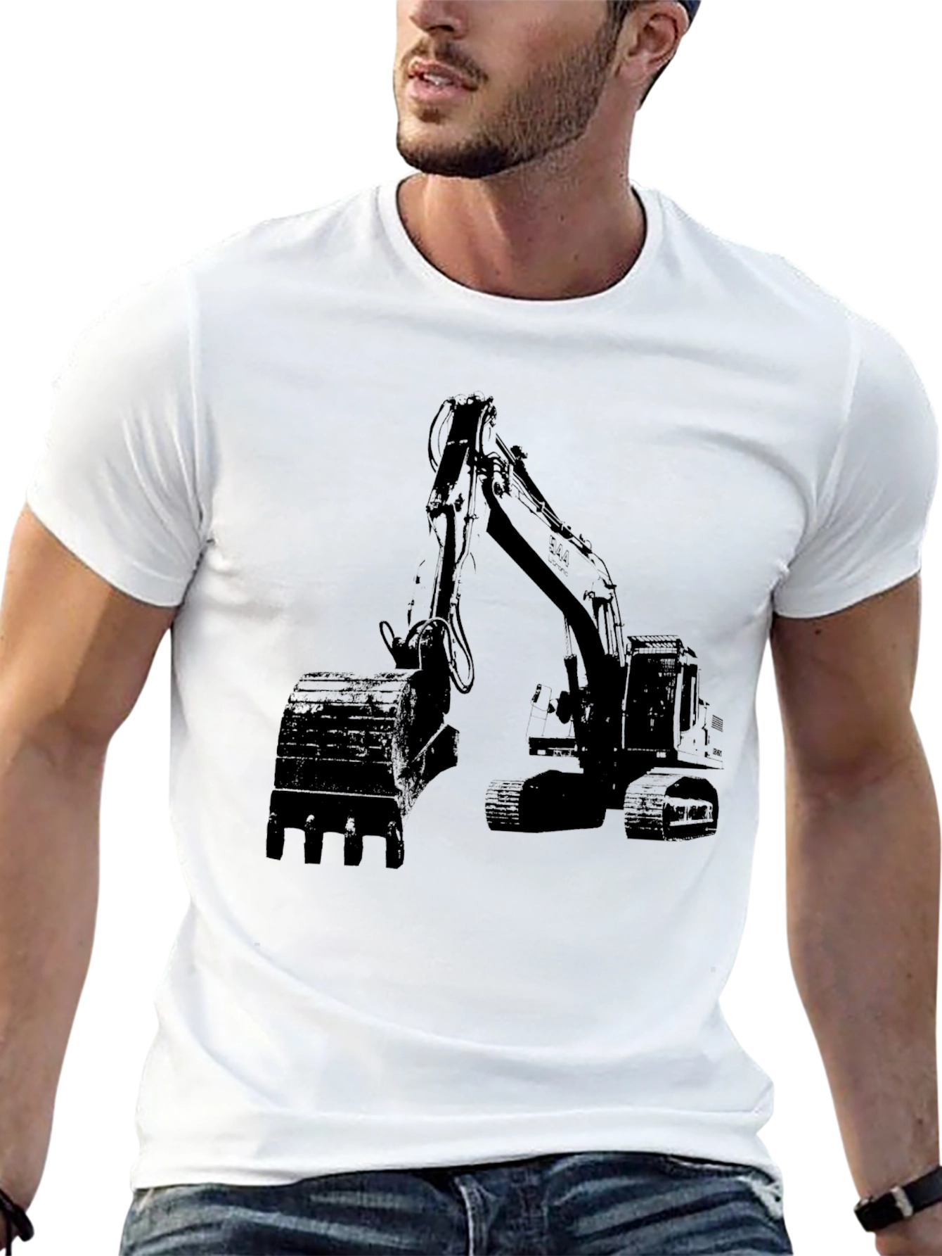 Excavator Graphic T-Shirt - Construction Vehicle Tee