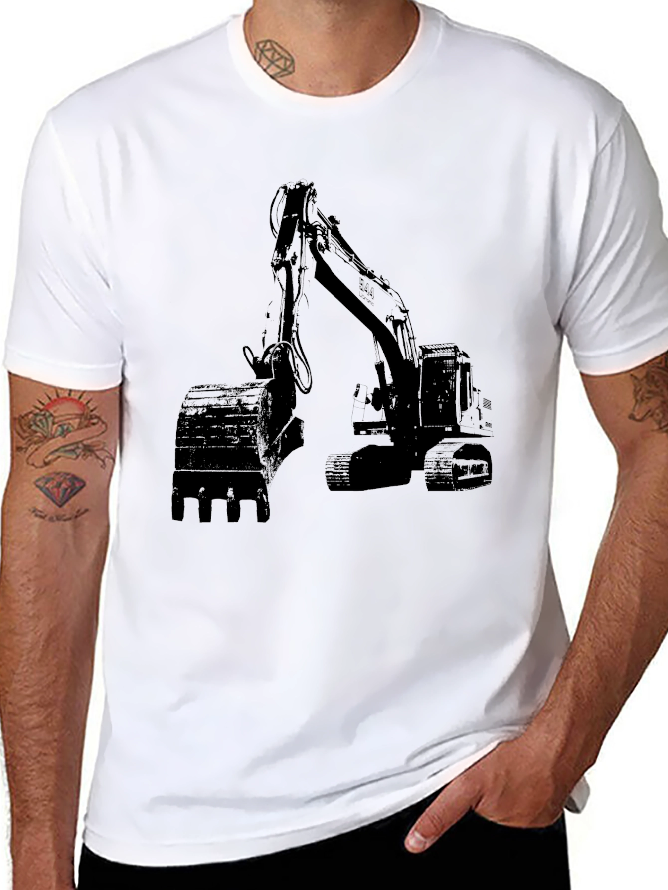 Excavator Graphic T-Shirt - Construction Vehicle Tee