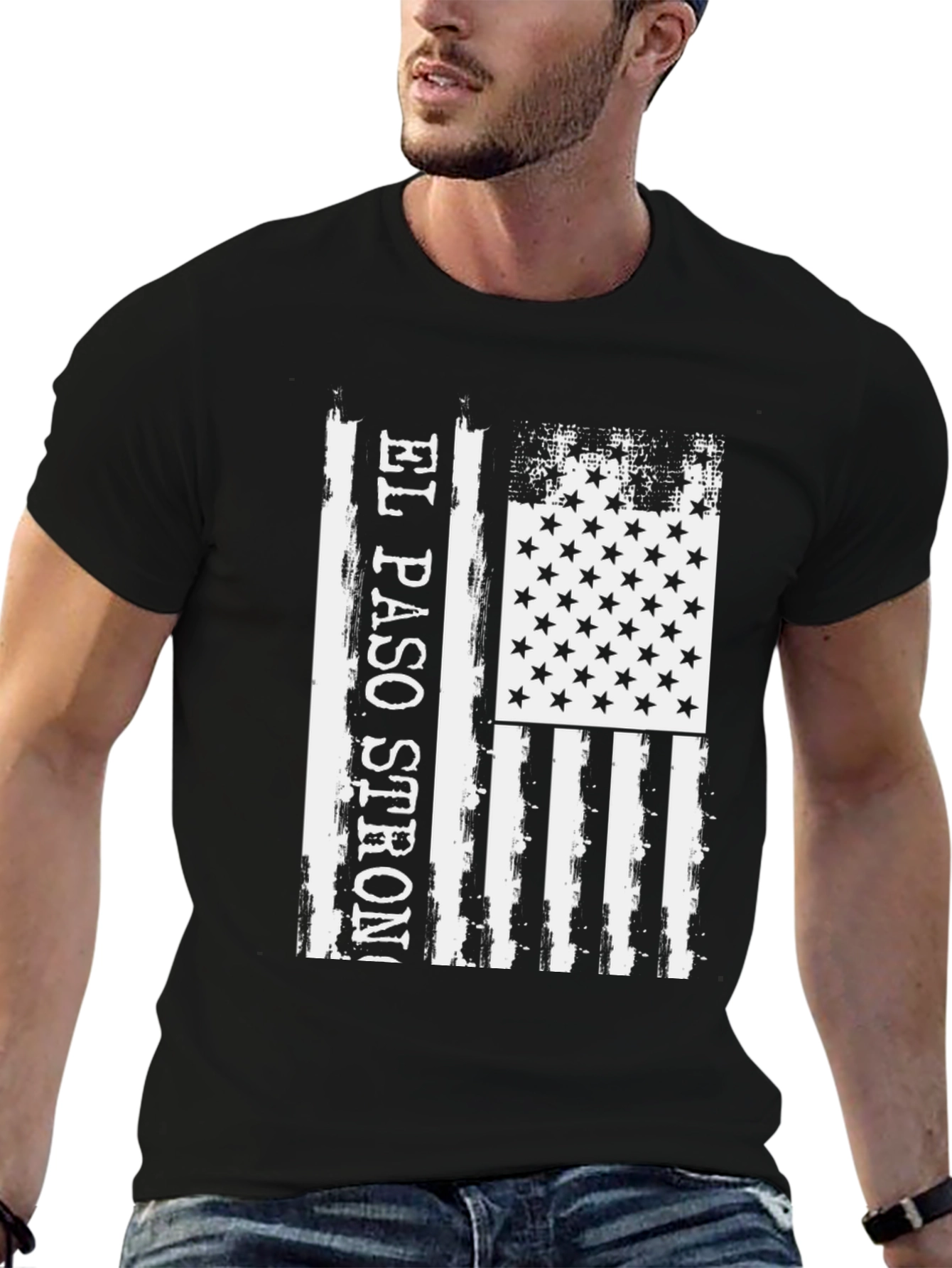 El Paso Strong American Flag Distressed T-Shirt
