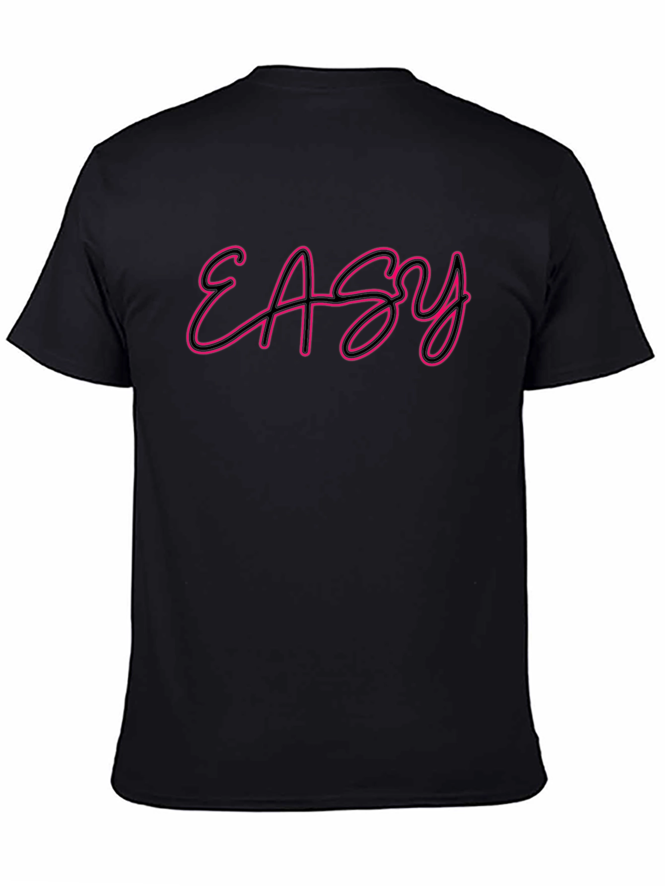 Easy Neon Style Graphic Tee - Black Casual T-Shirt