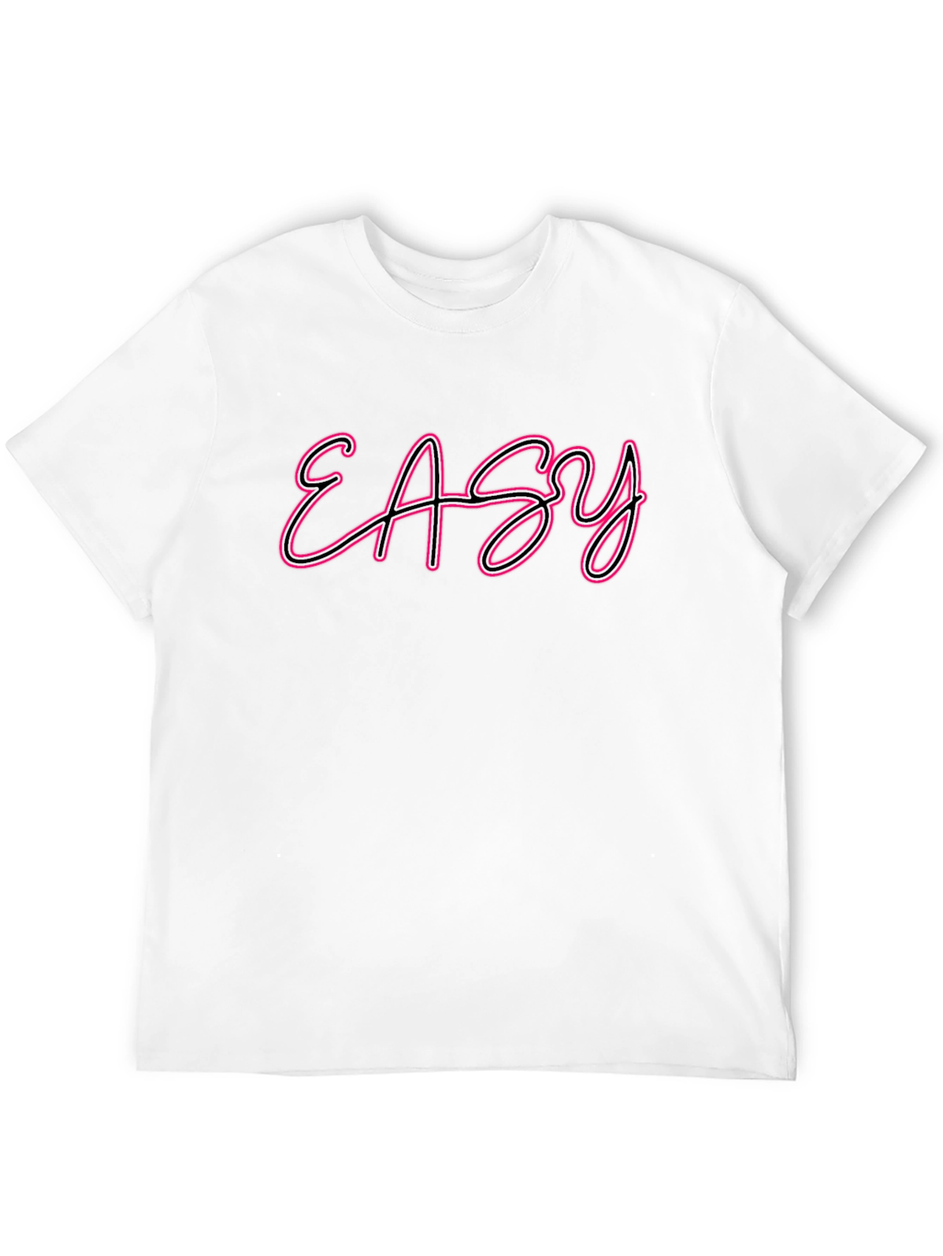 Easy Neon Style Graphic Tee - Black Casual T-Shirt