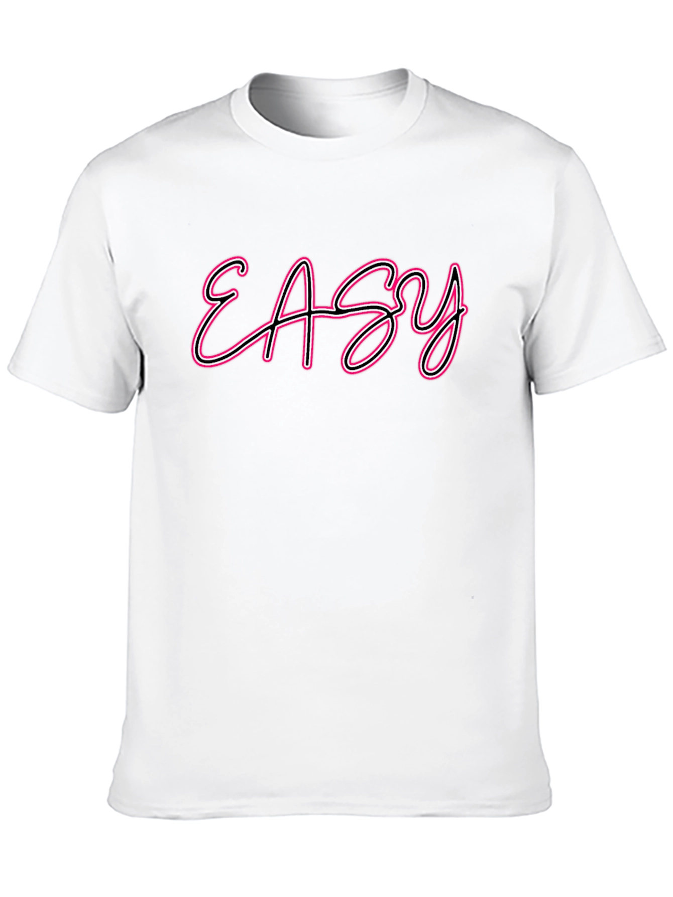 Easy Neon Style Graphic Tee - Black Casual T-Shirt