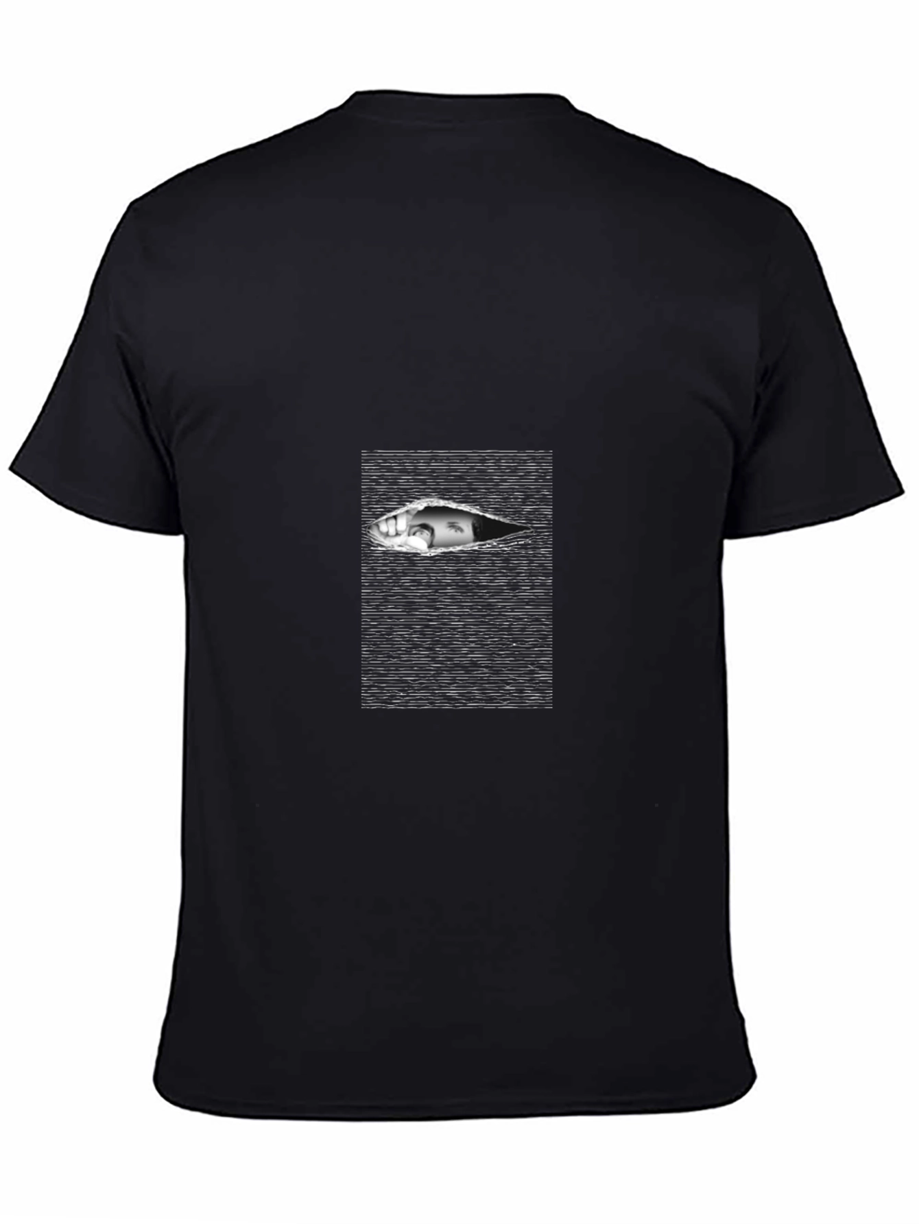 Edgy Black T-Shirt with Eye Graphic