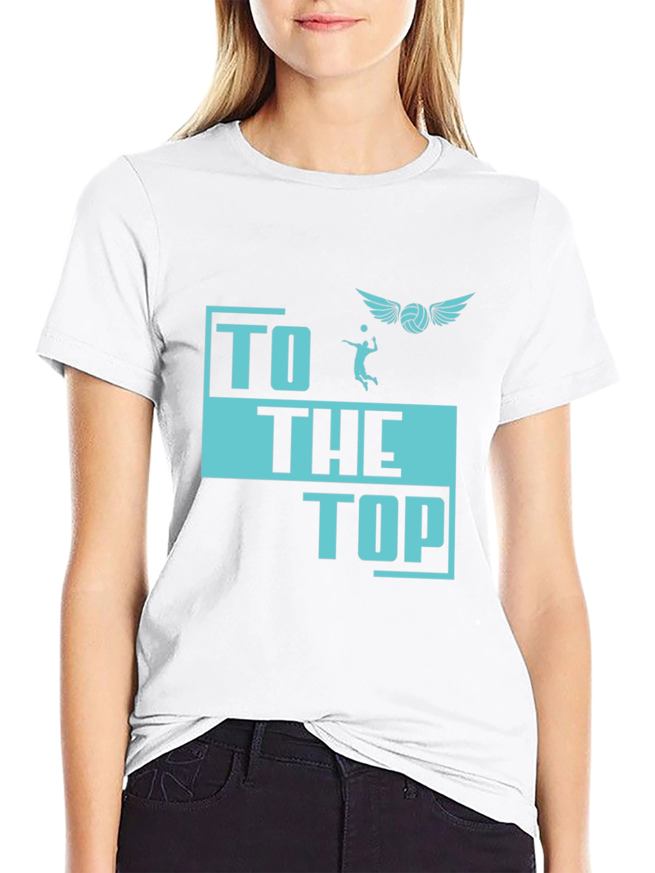 Volleyball Graphic T-Shirt - To The Top