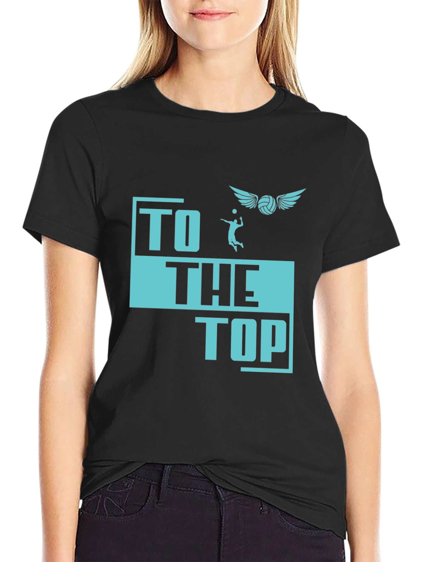 Volleyball Graphic T-Shirt - To The Top
