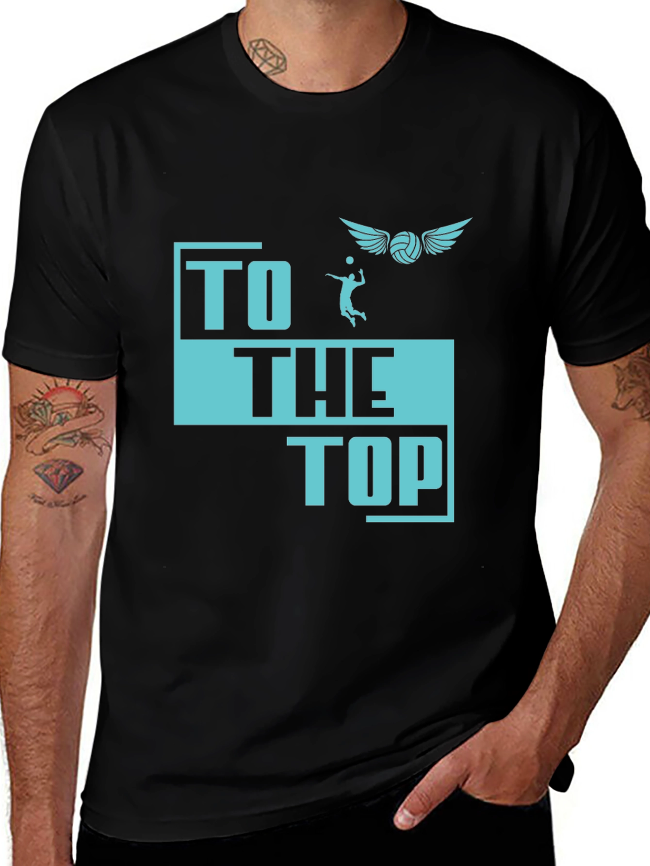 Volleyball Graphic T-Shirt - To The Top