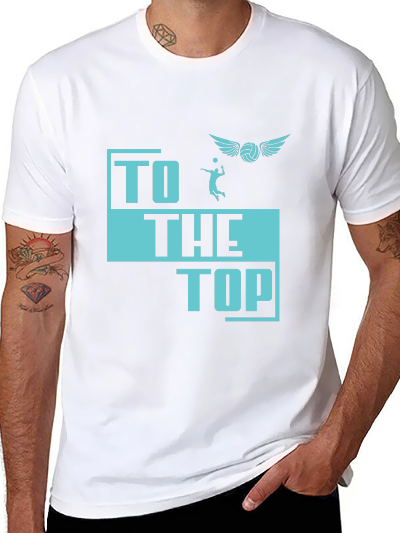 Volleyball Graphic T-Shirt - To The Top