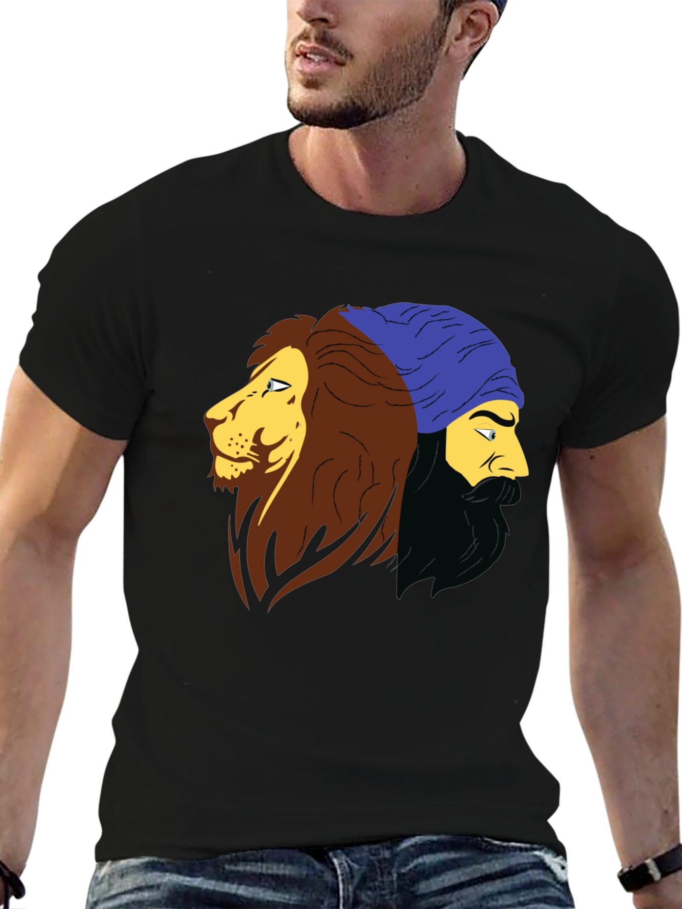 Lion & Sikh Pride Black T-Shirt