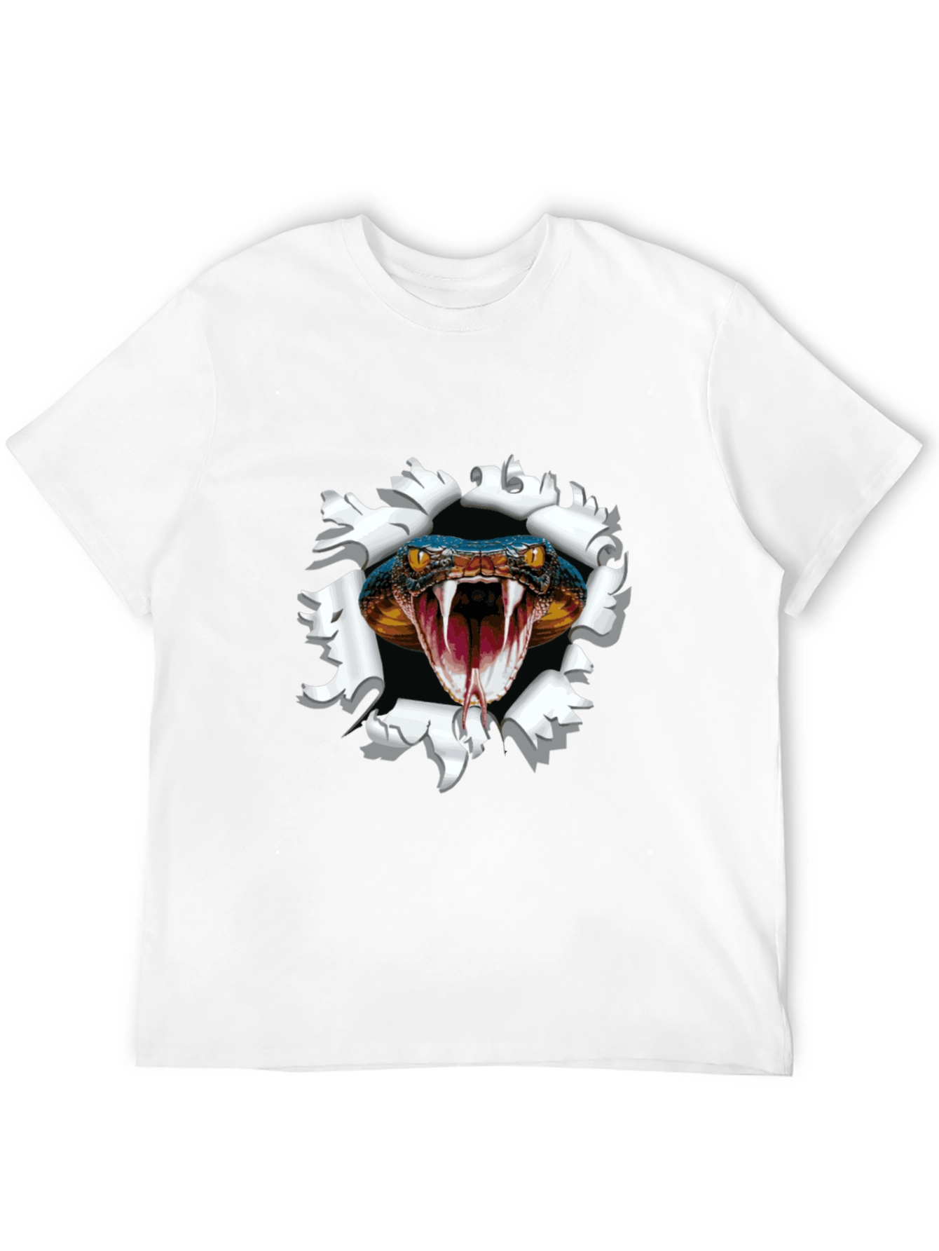 Mens Black Snake Graphic Print Tee