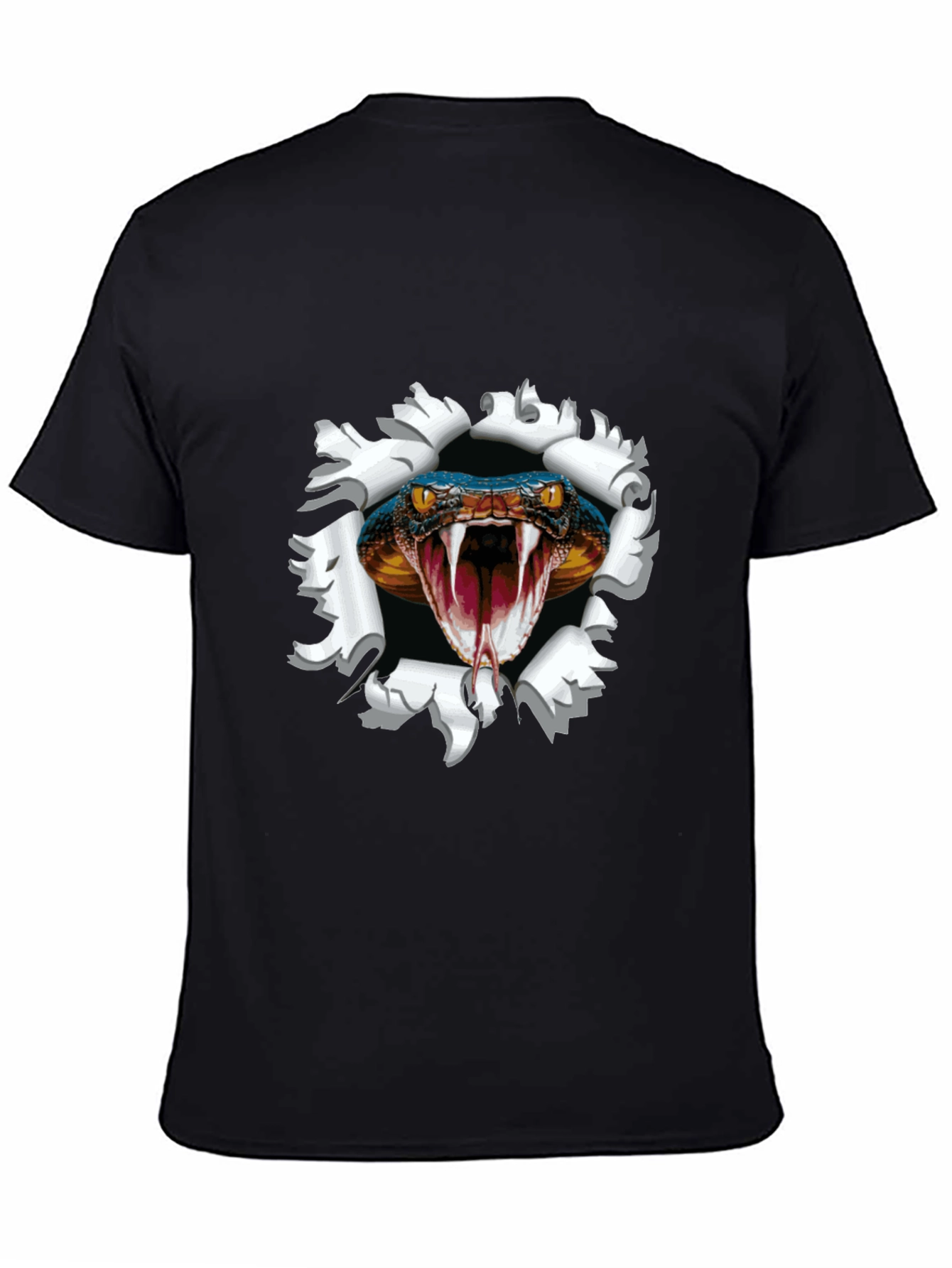 Mens Black Snake Graphic Print Tee
