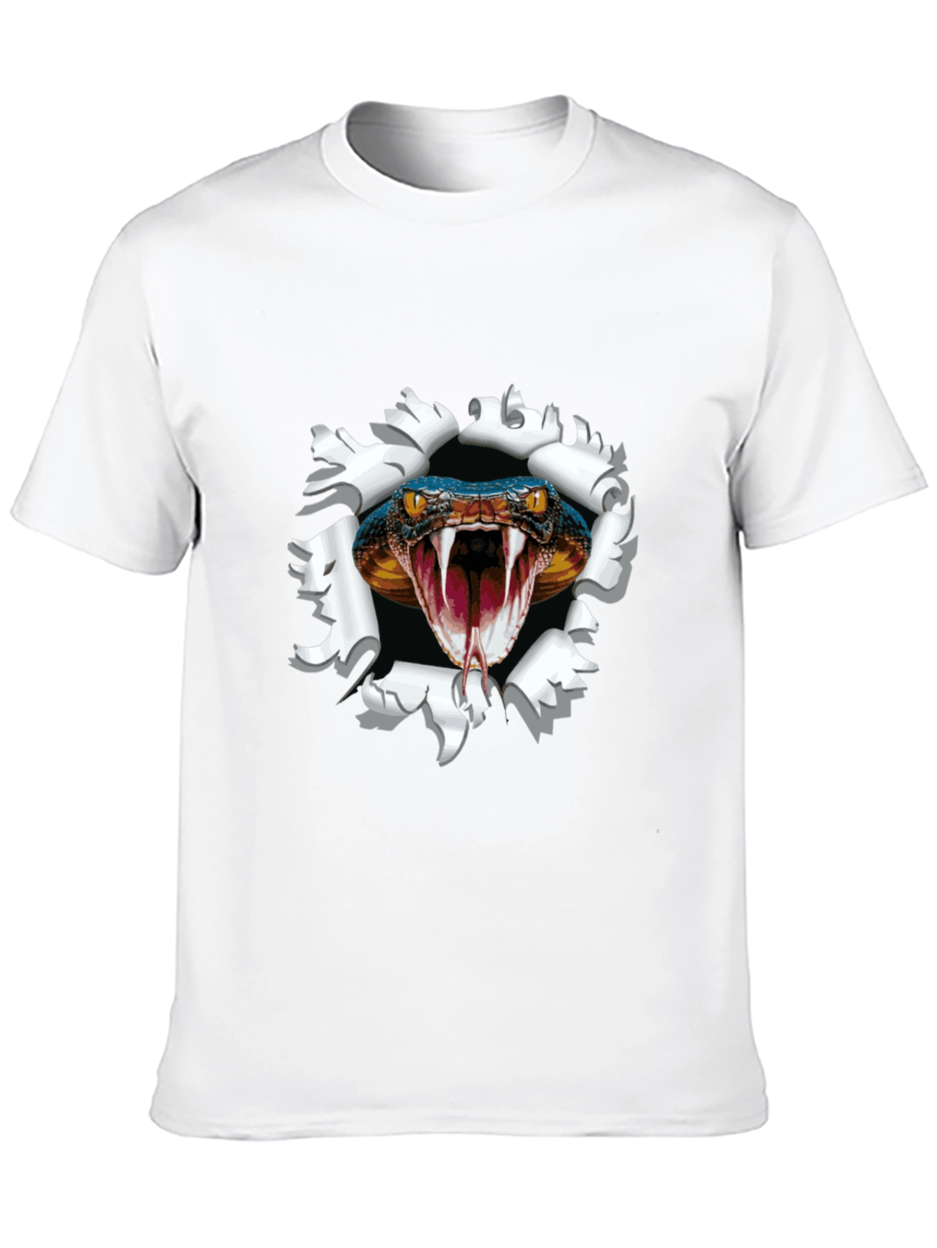 Mens Black Snake Graphic Print Tee