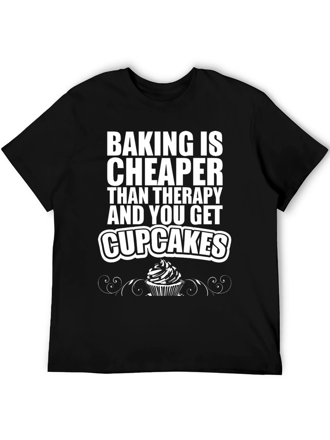 Baking Cheaper Than Therapy Black Graphic Tee