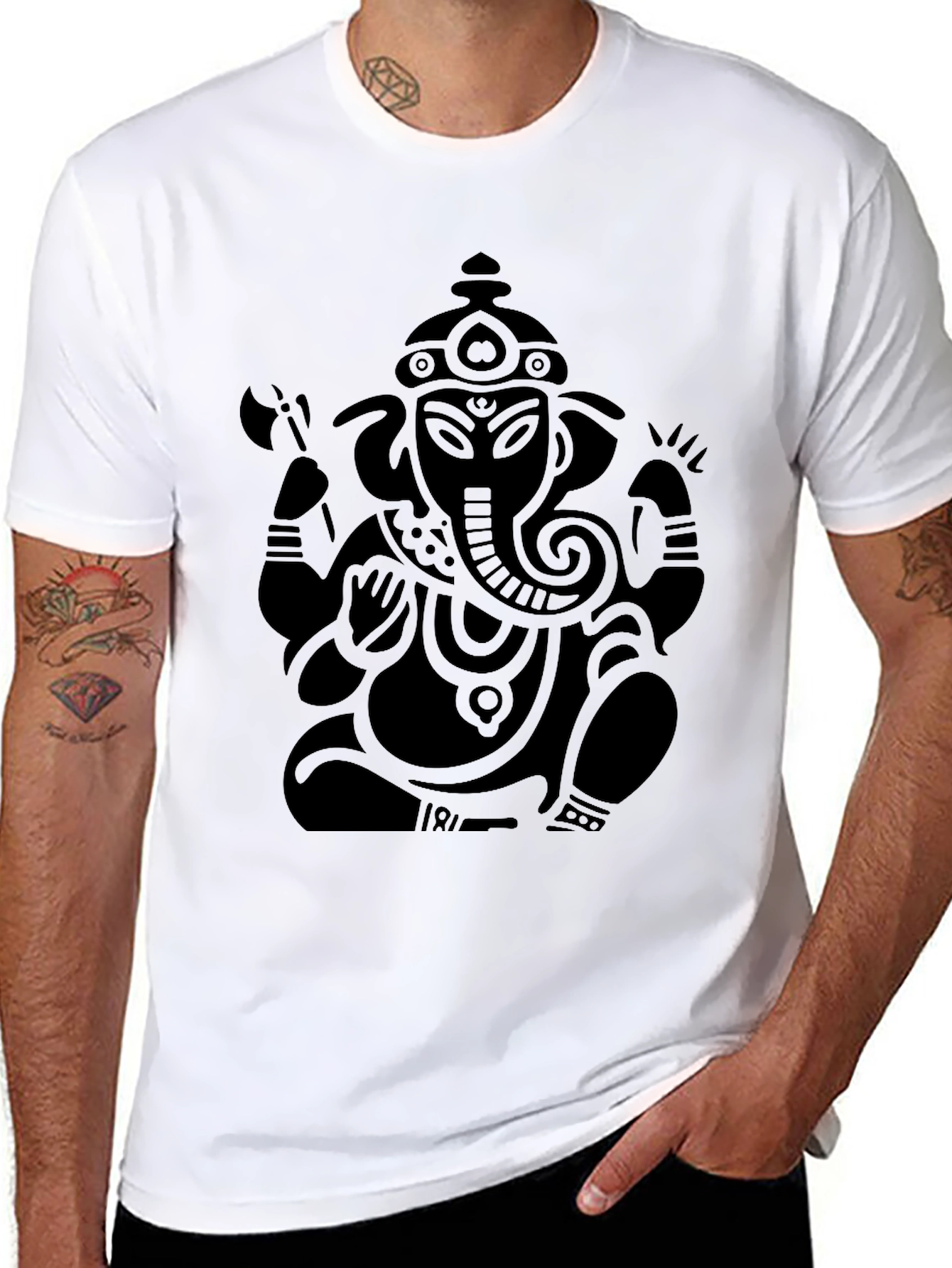 Ganesh Graphic Tee - Stylish Hindu God Print T-Shirt