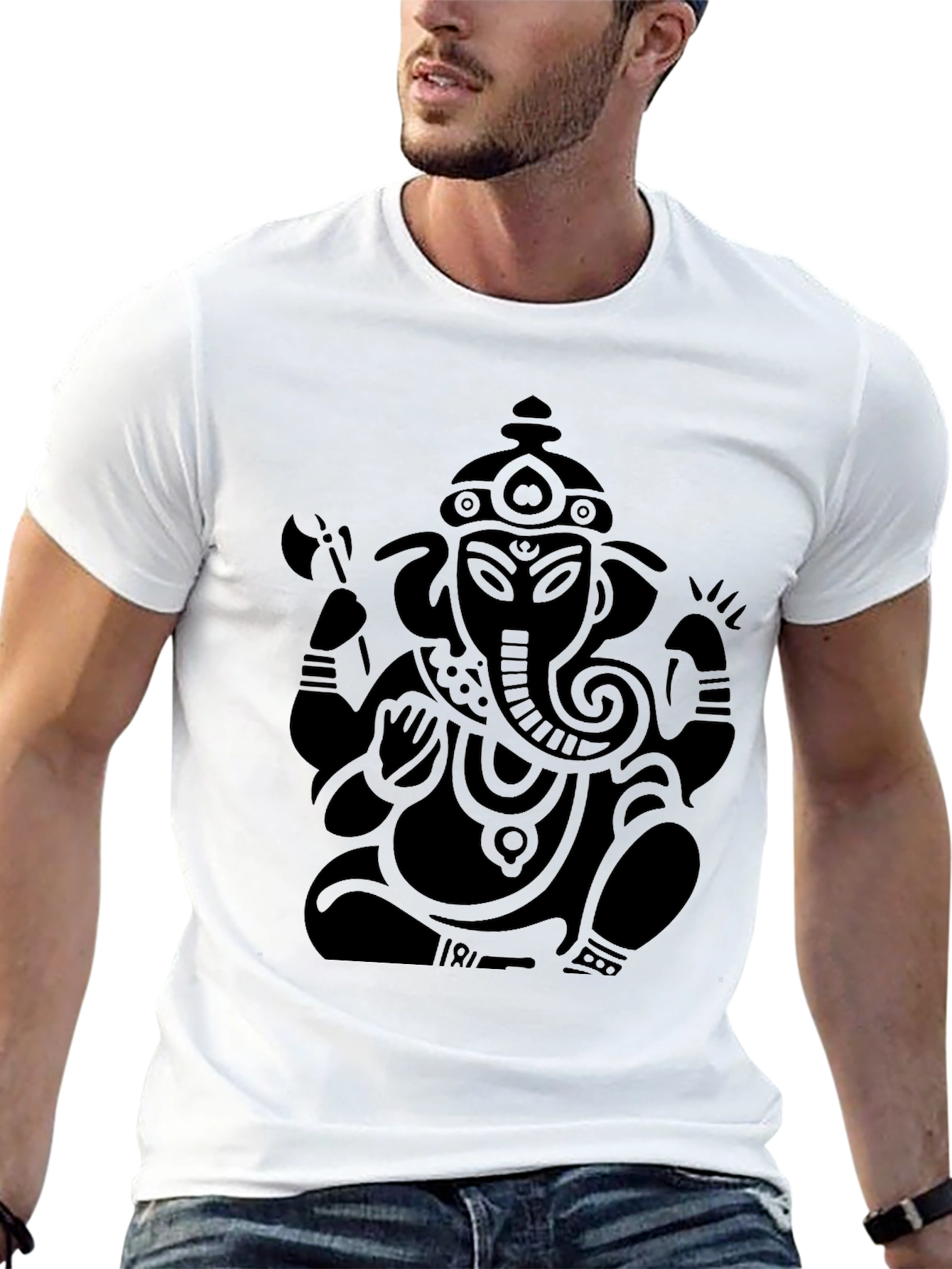 Ganesh Graphic Tee - Stylish Hindu God Print T-Shirt