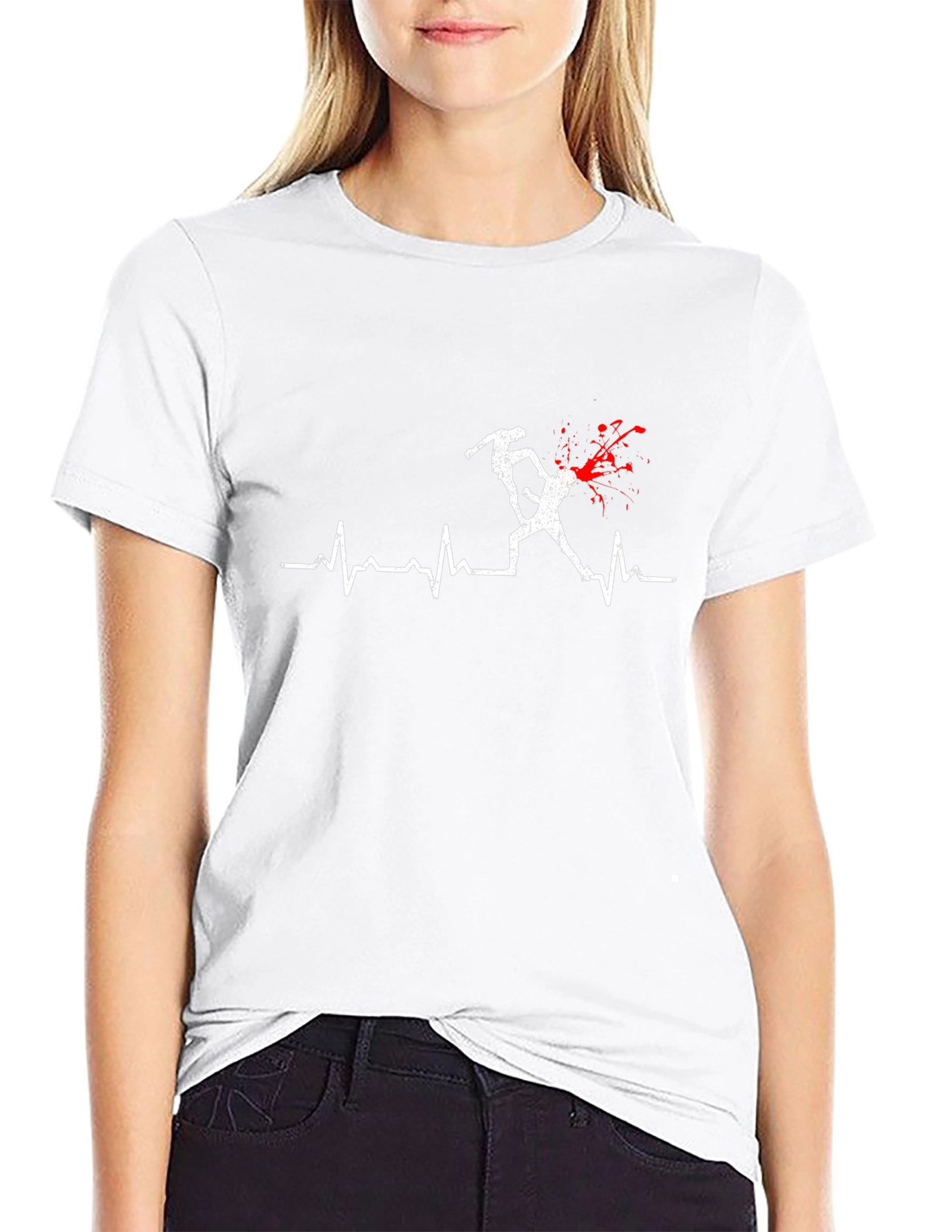 Fighting Heartbeat Black T-Shirt