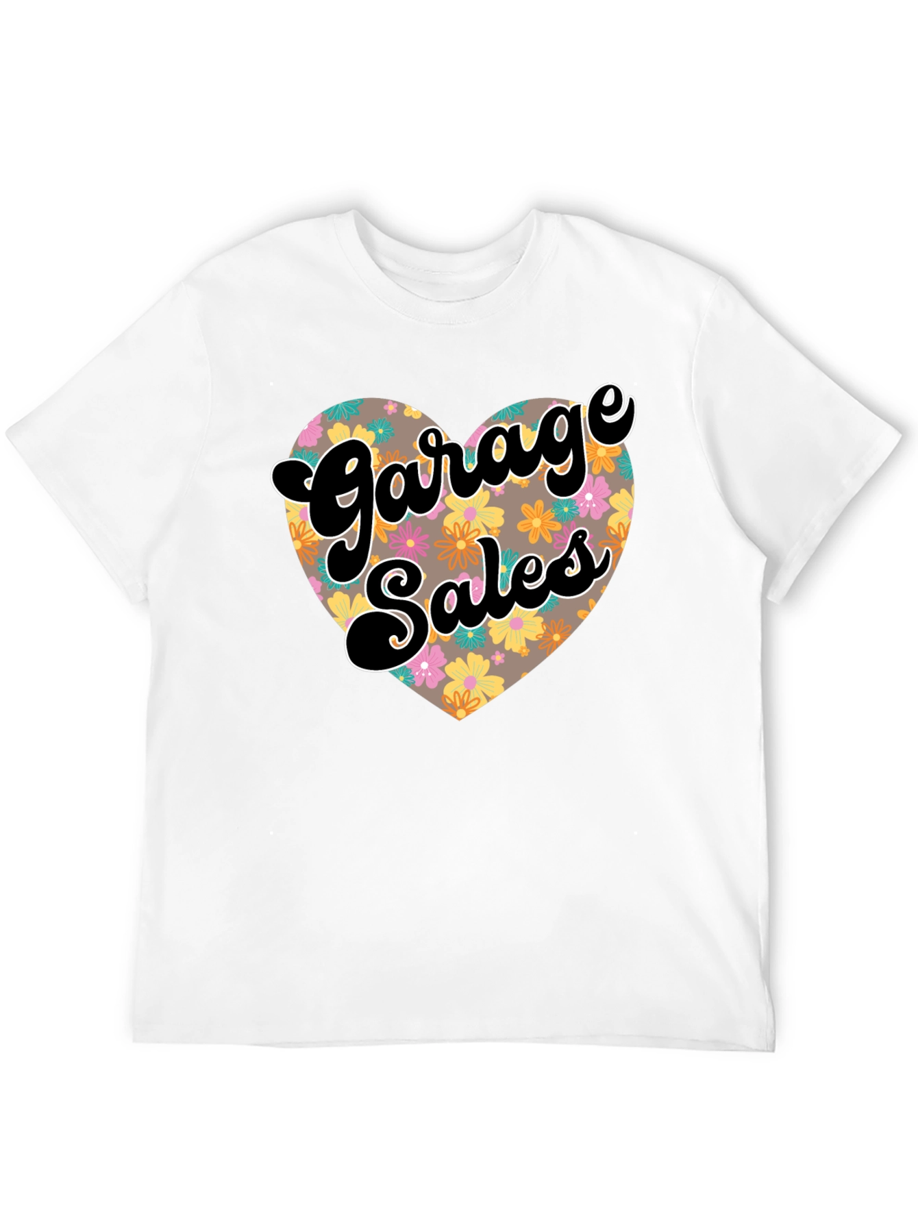 Garage Sales Floral Heart T-Shirt
