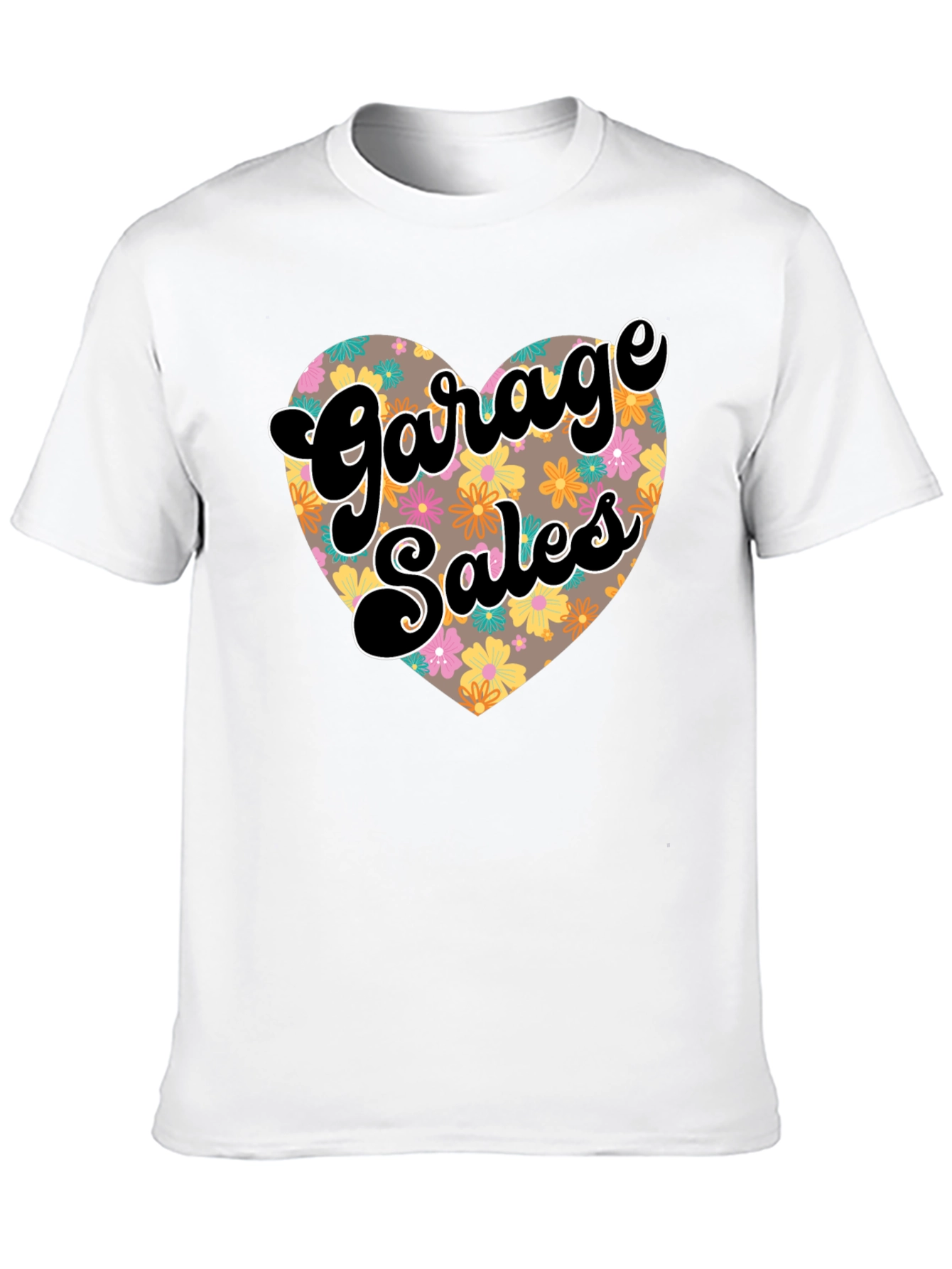 Garage Sales Floral Heart T-Shirt