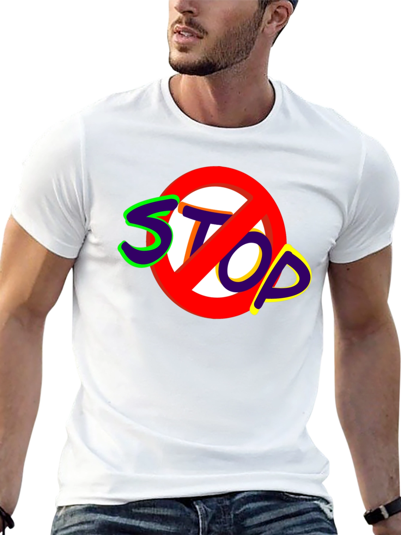 Stop Sign Graphic Tee - Bold Statement Shirt