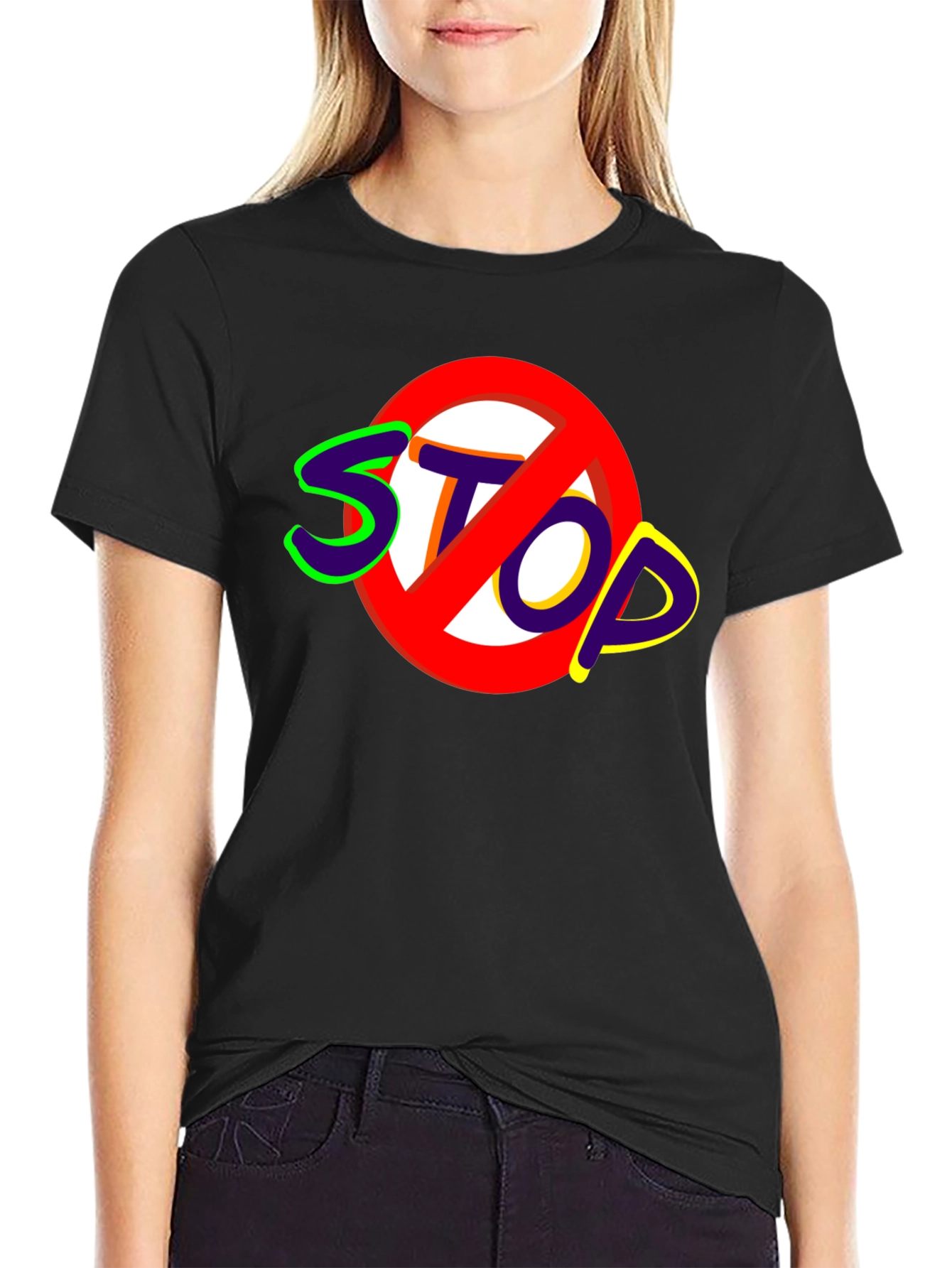 Stop Sign Graphic Tee - Bold Statement Shirt