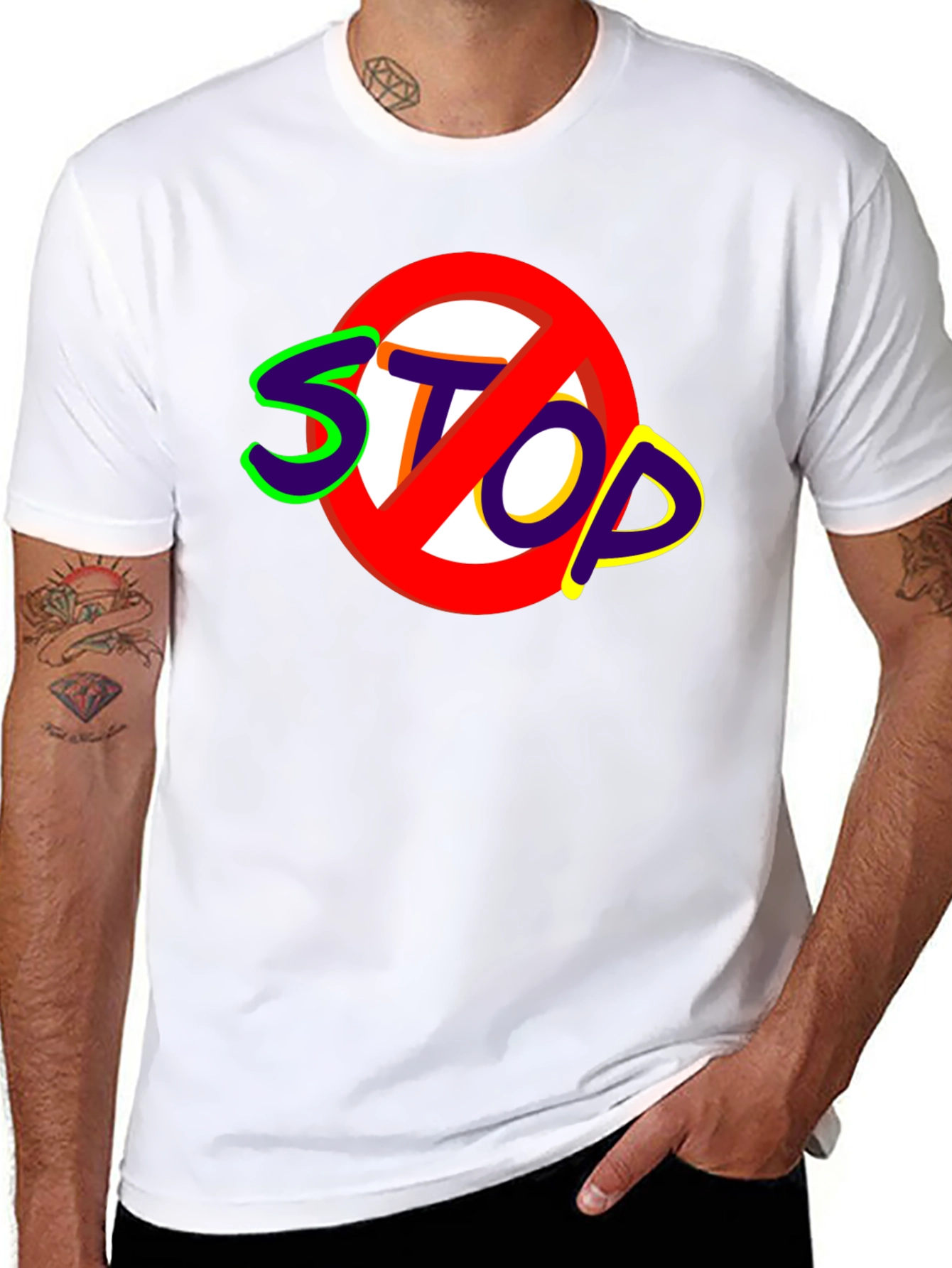 Stop Sign Graphic Tee - Bold Statement Shirt