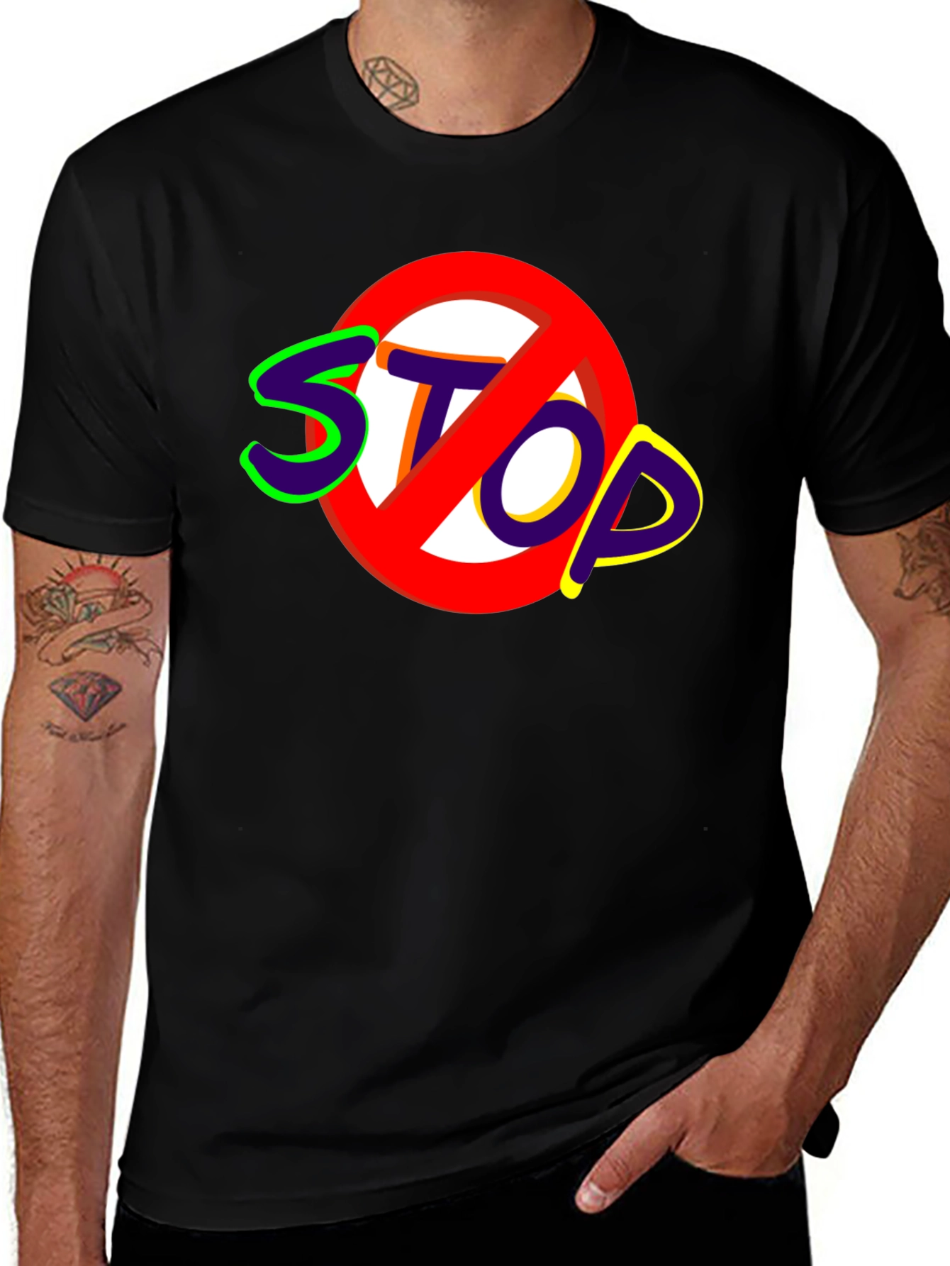Stop Sign Graphic Tee - Bold Statement Shirt