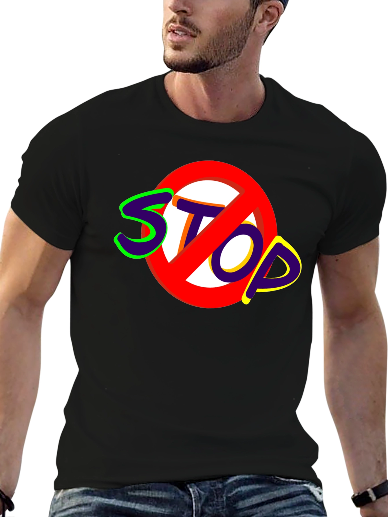Stop Sign Graphic Tee - Bold Statement Shirt