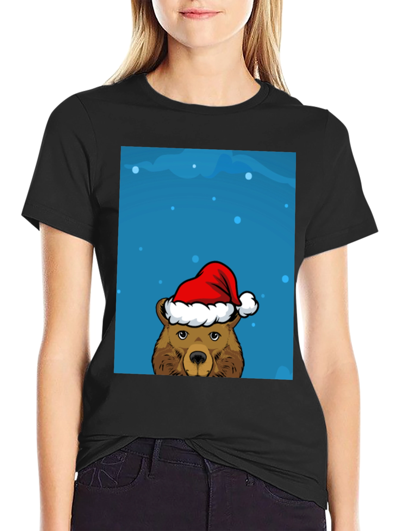 Festive Bear Graphic Tee - Holiday Cheer