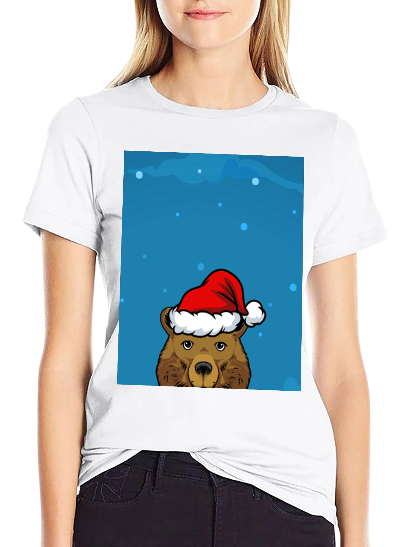 Festive Bear Graphic Tee - Holiday Cheer